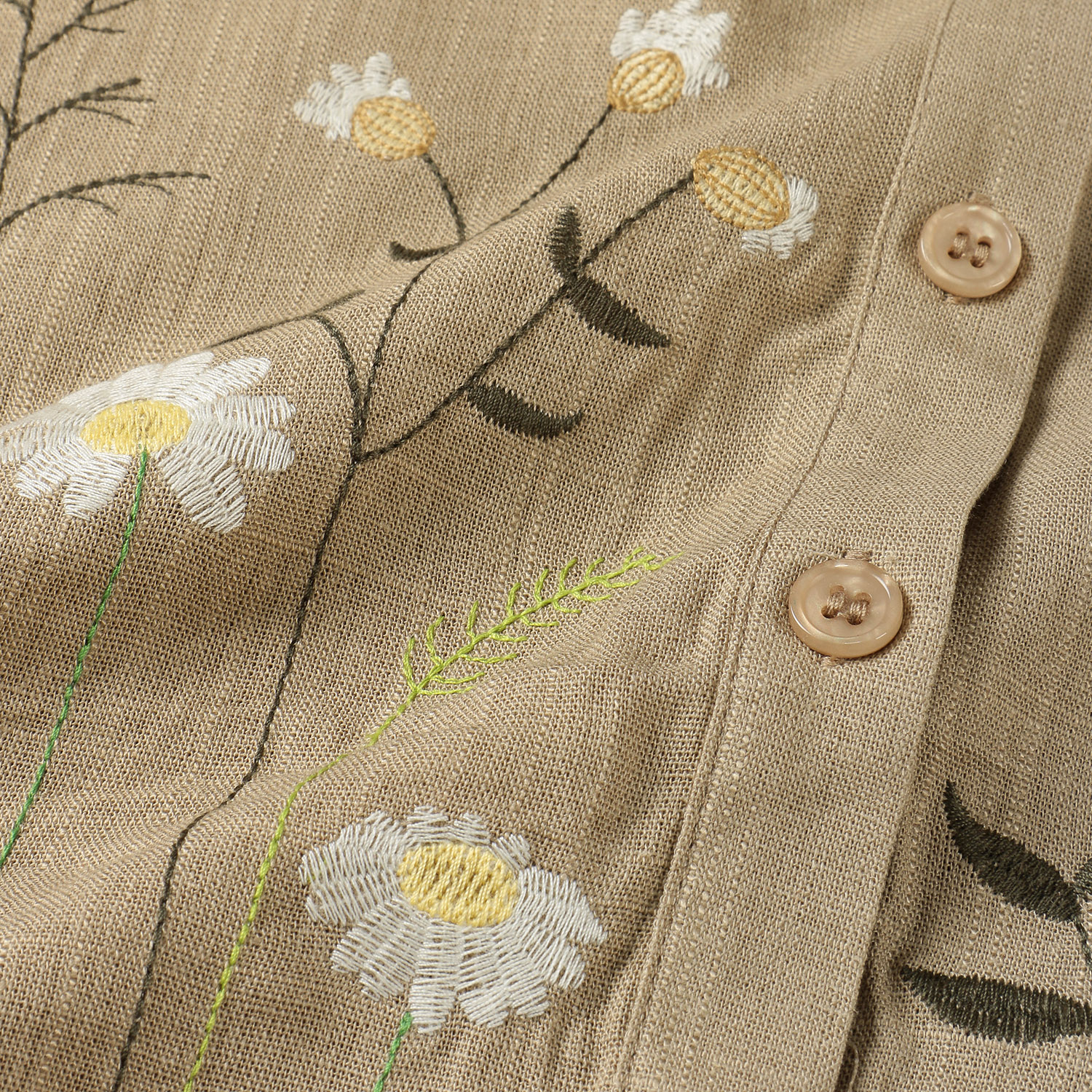 裾刺繍オープンシャツ - 画像5