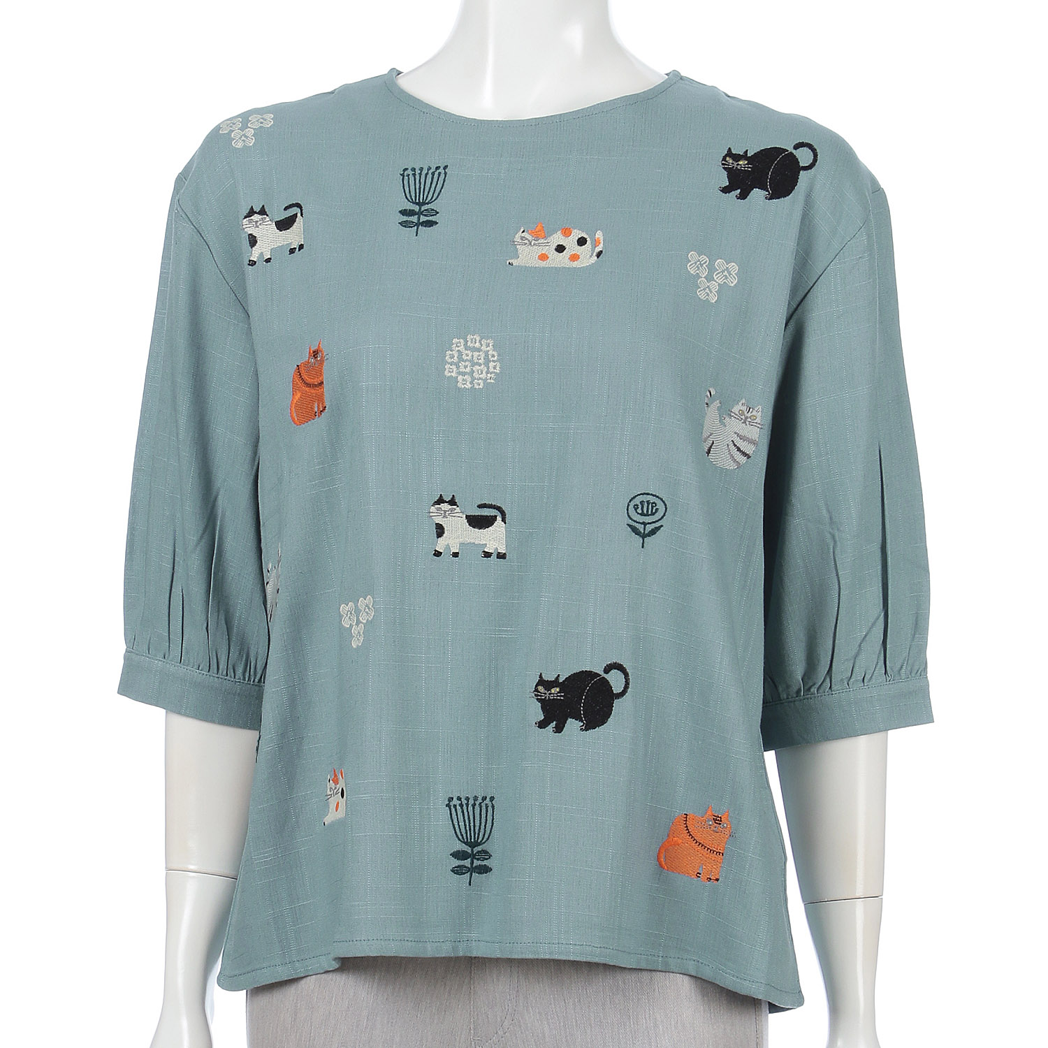 猫刺繍ブラウス - 画像5