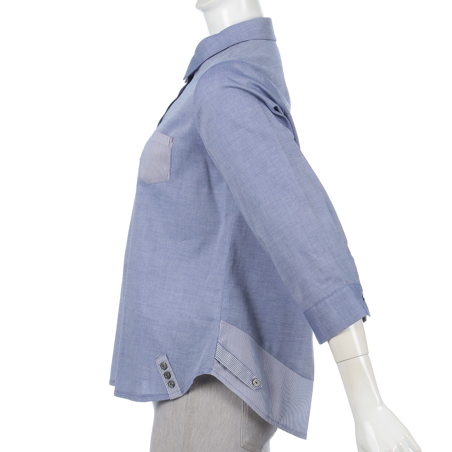 ダンガリー配色ブラウス - 画像2