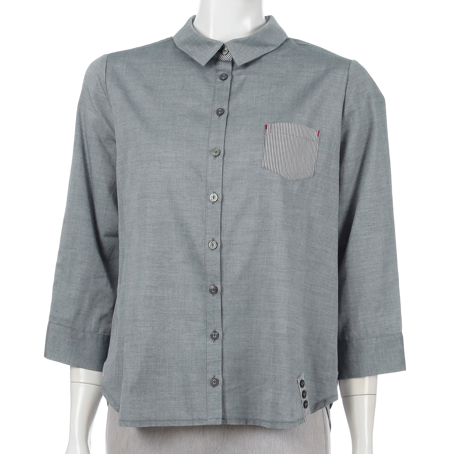 ダンガリー配色ブラウス - 画像5