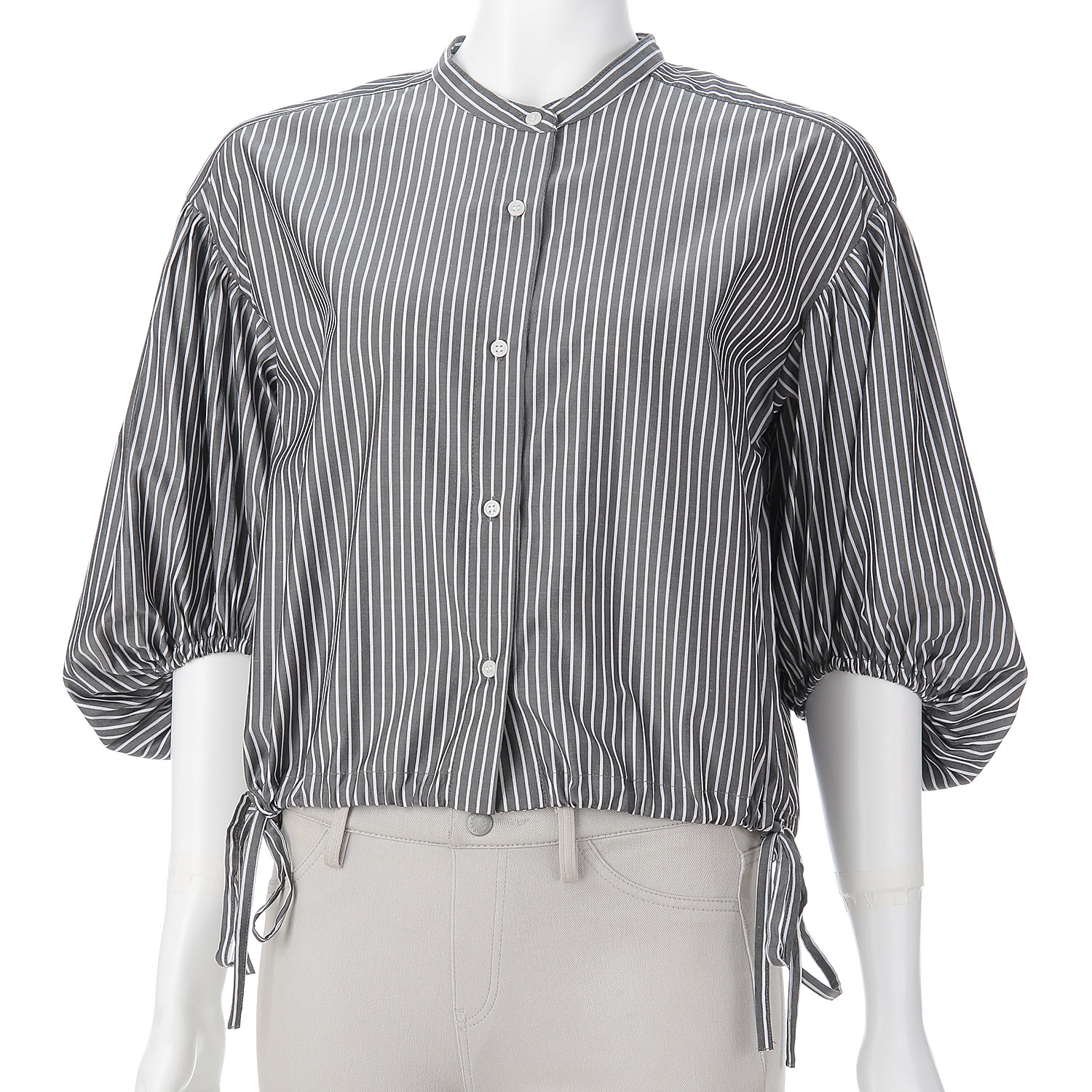 ストライプ柄ブラウス - 画像2