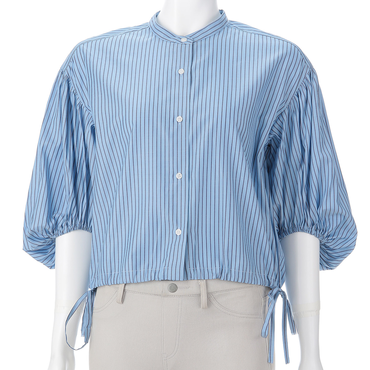 ストライプ柄ブラウス - 画像3