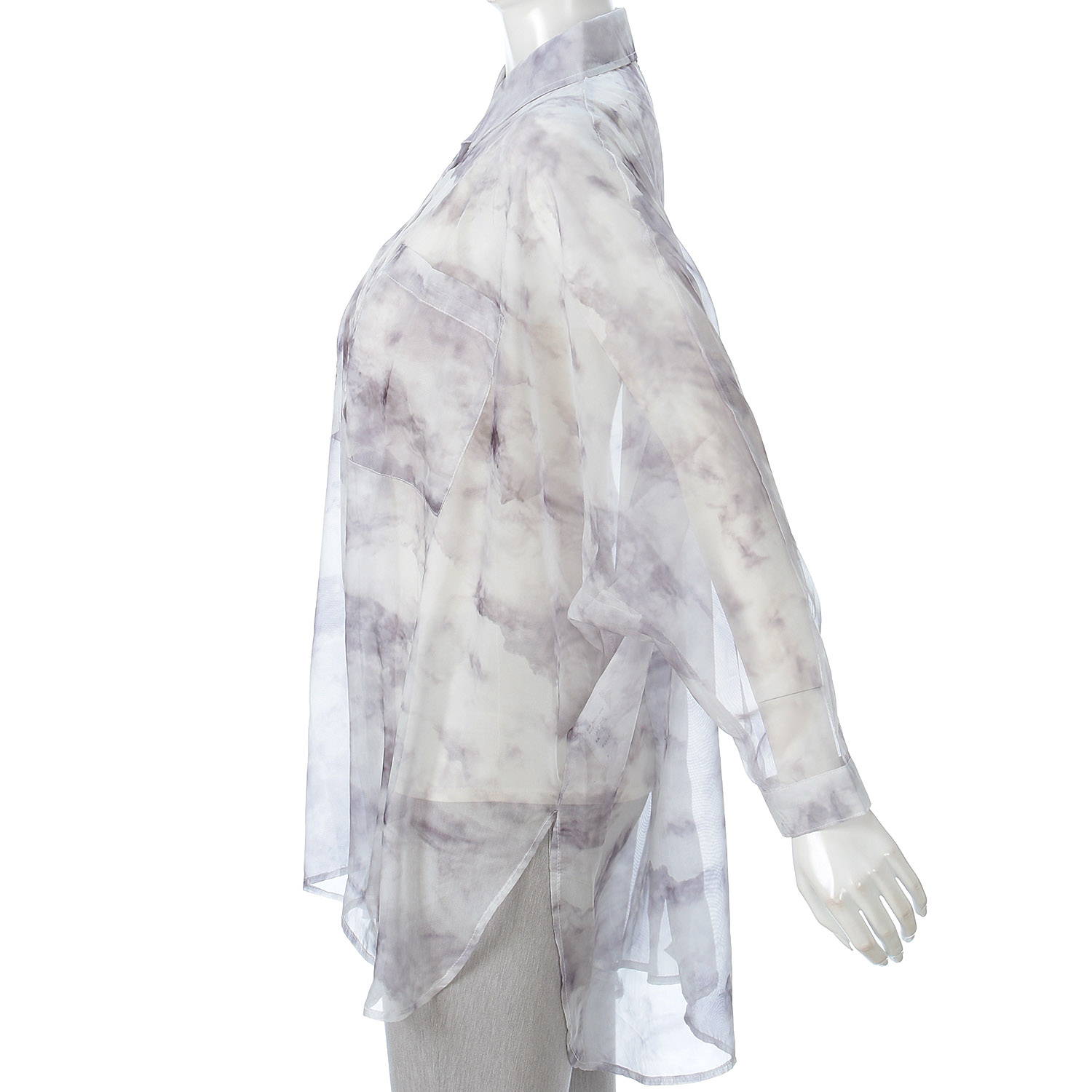 シアー柄ドルマンシャツ - 画像3