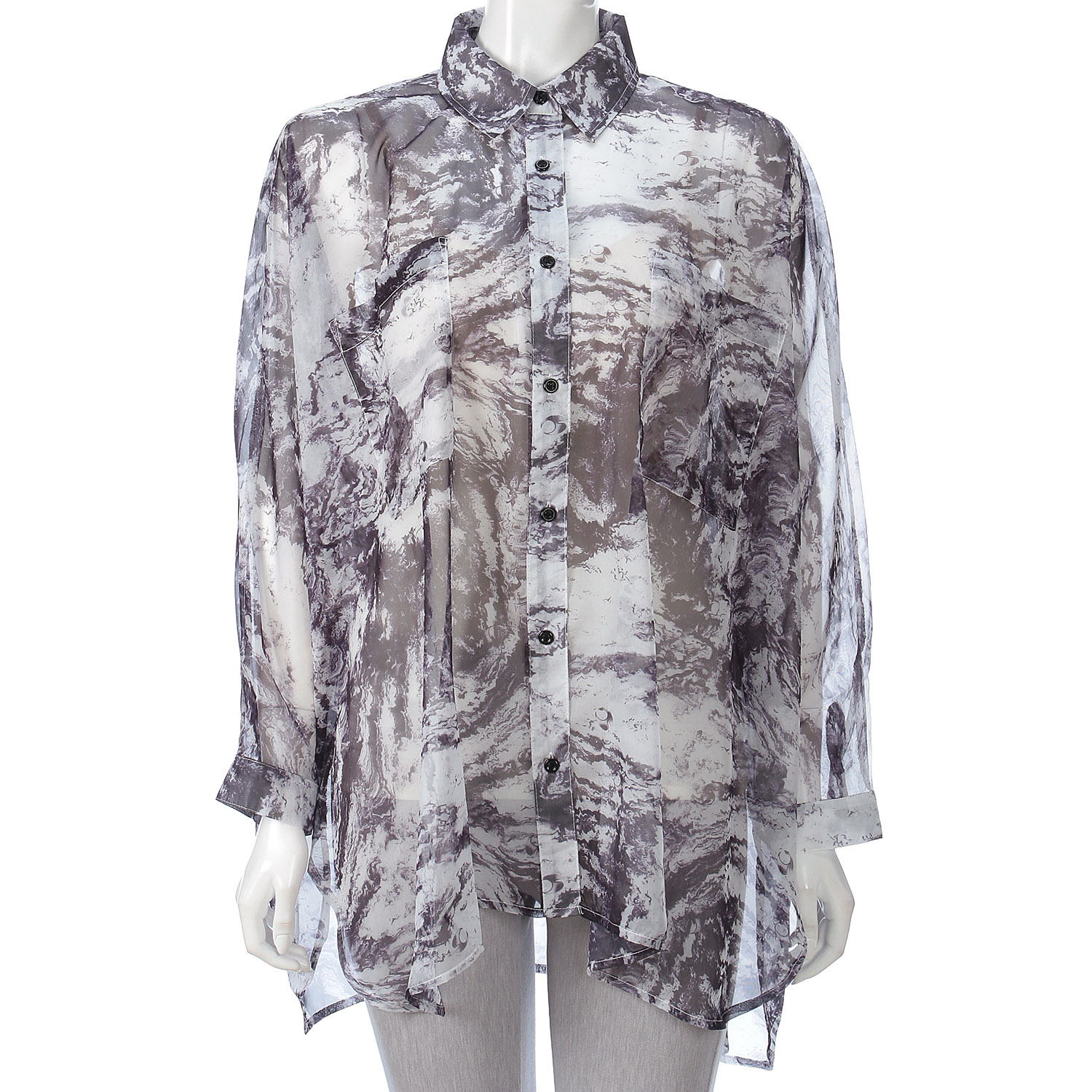 シアー柄ドルマンシャツ - 画像1