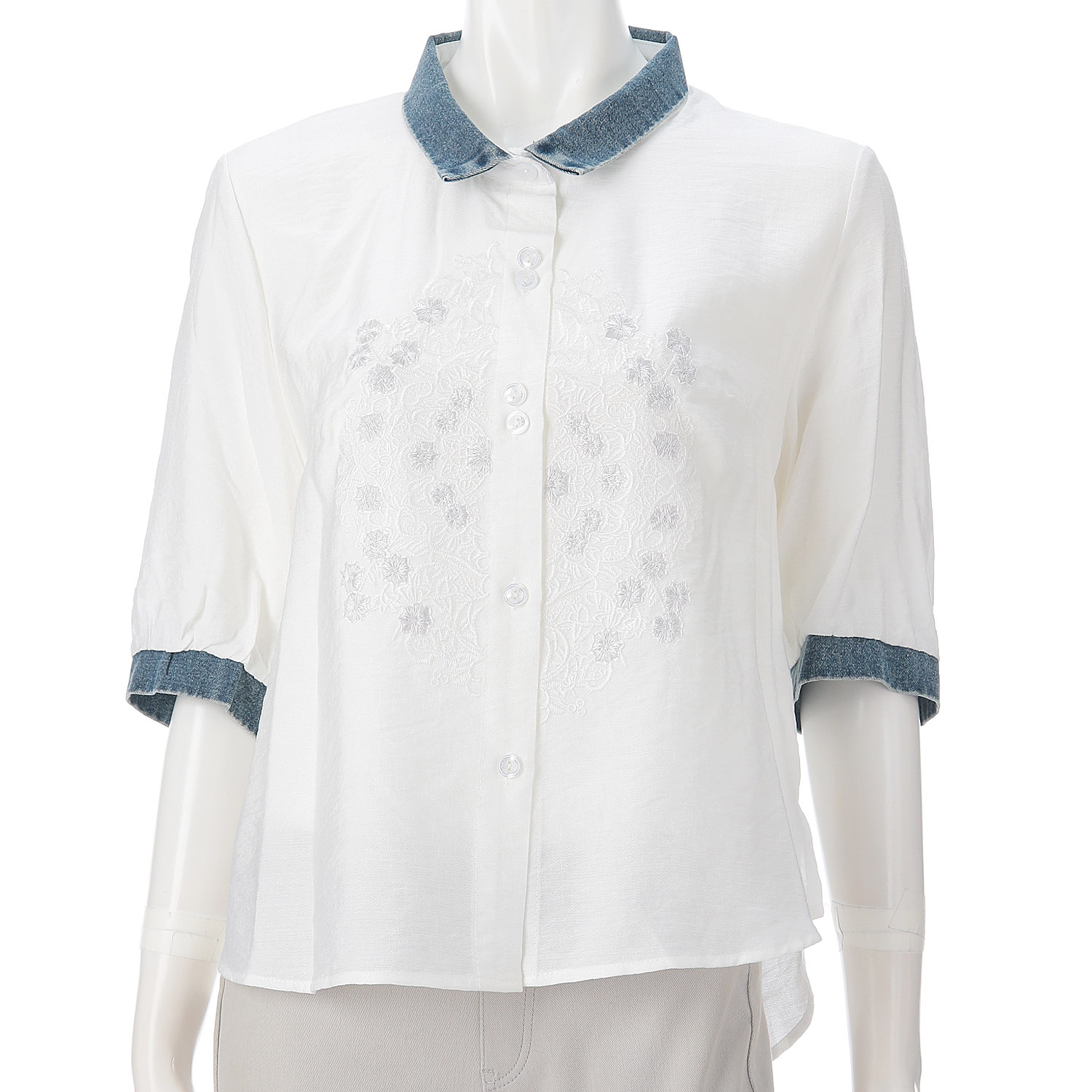 デニムカラーブラウス - 画像2