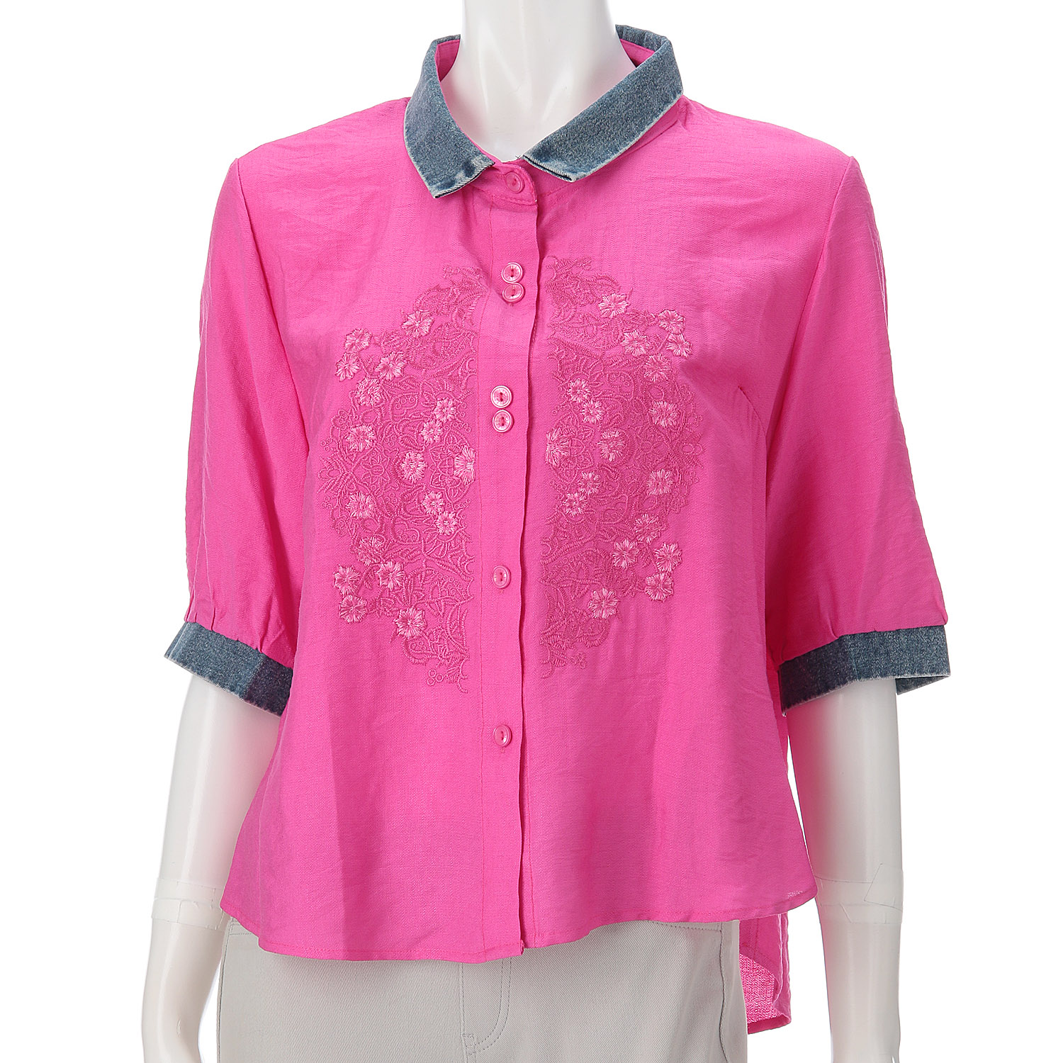 デニムカラーブラウス