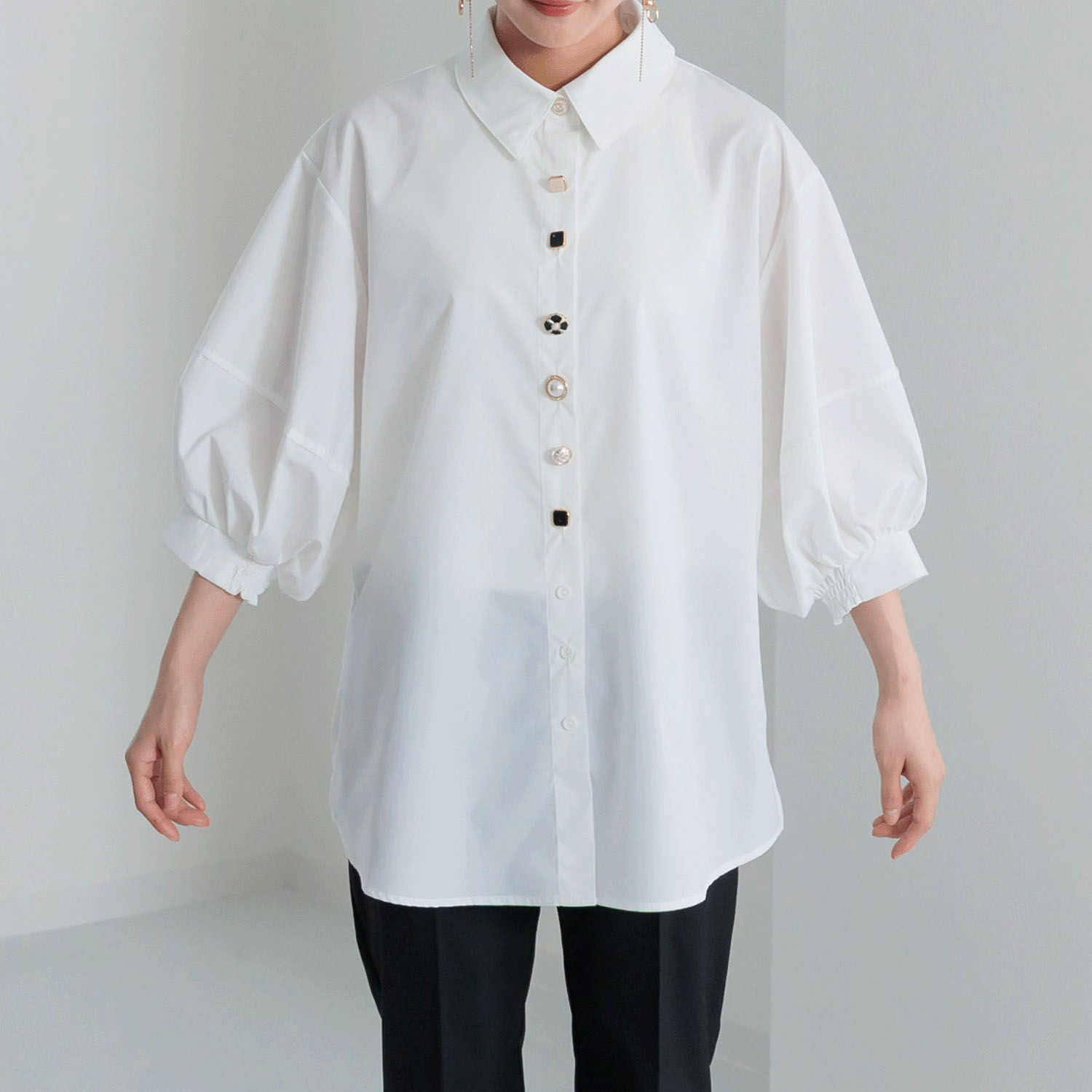 【my life】多釦ブラウス - 画像2