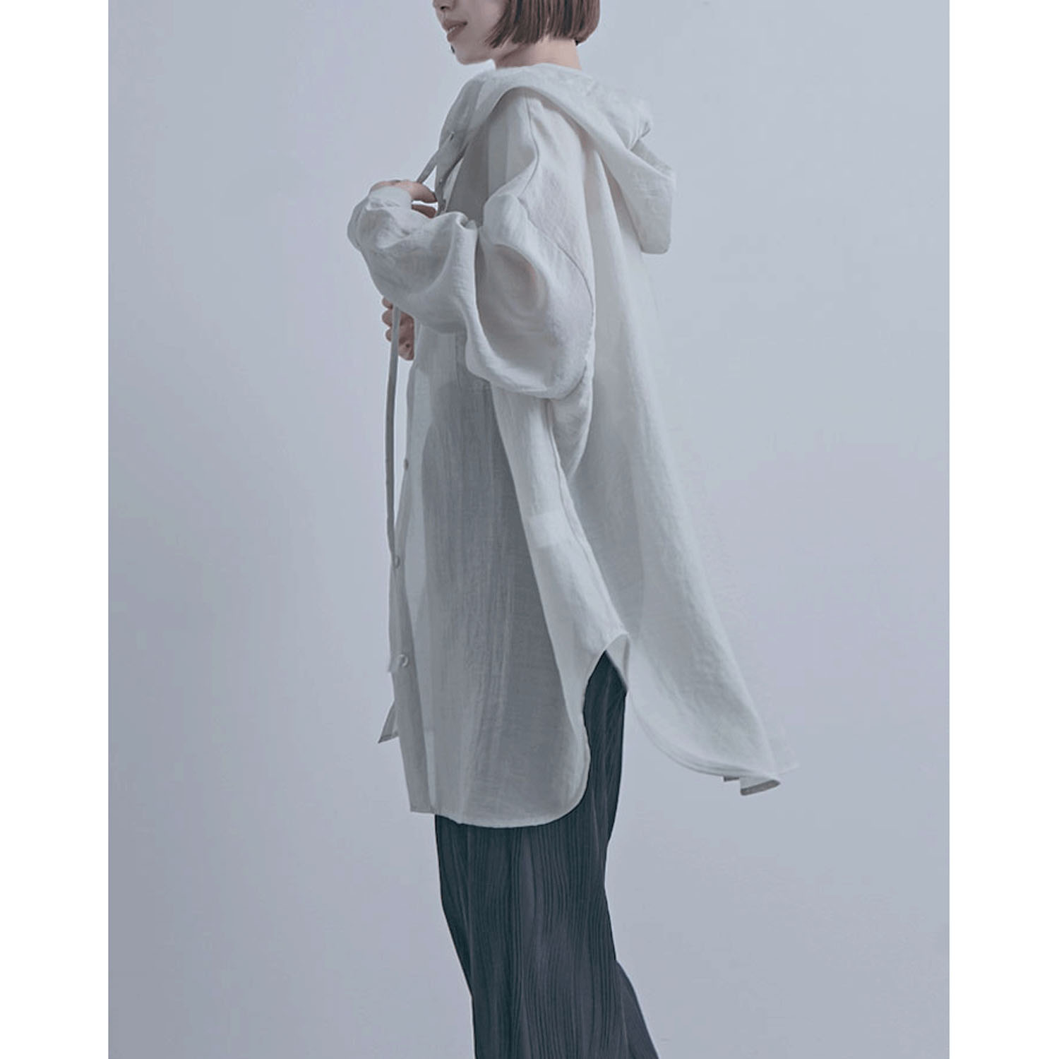 フード付きビッグシャツ - 画像3