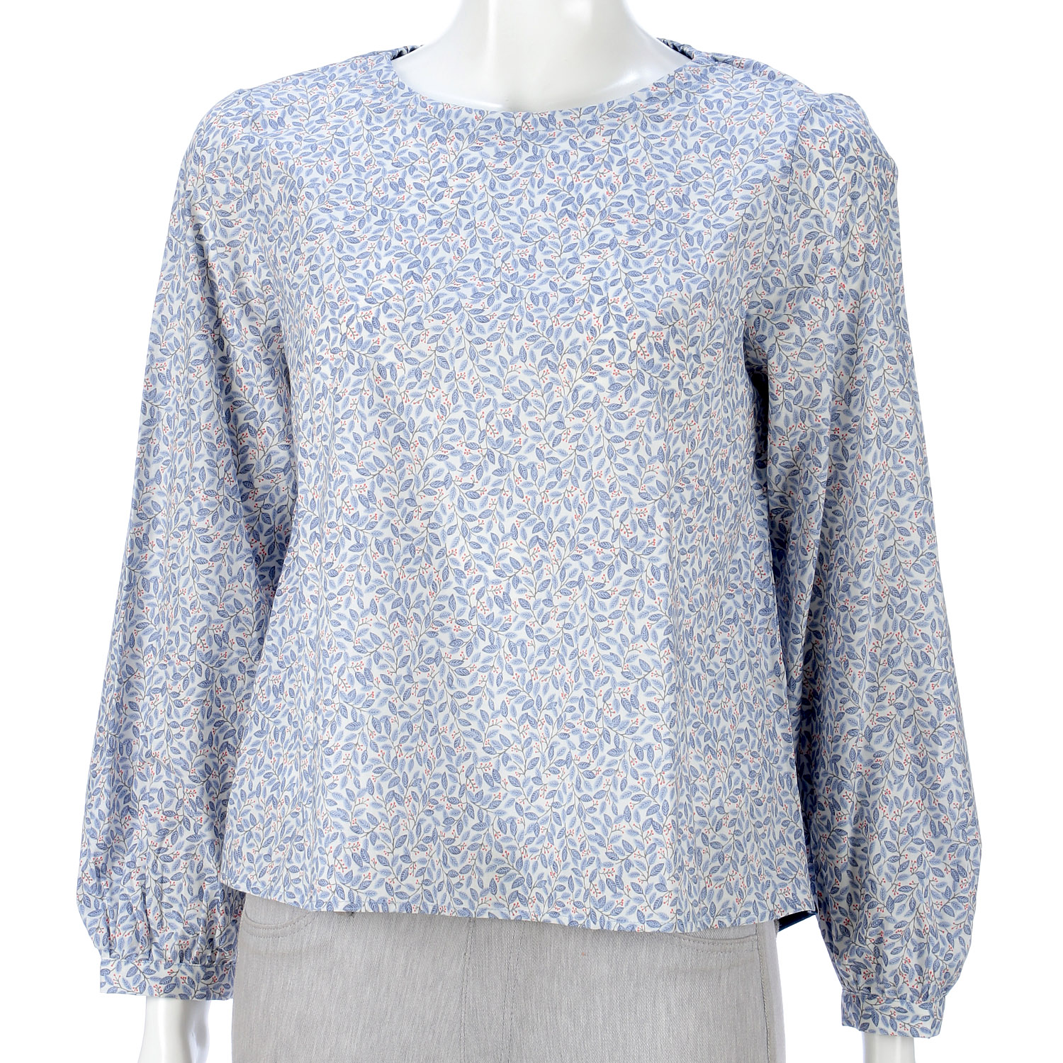 葉と実柄ブラウス - 画像5