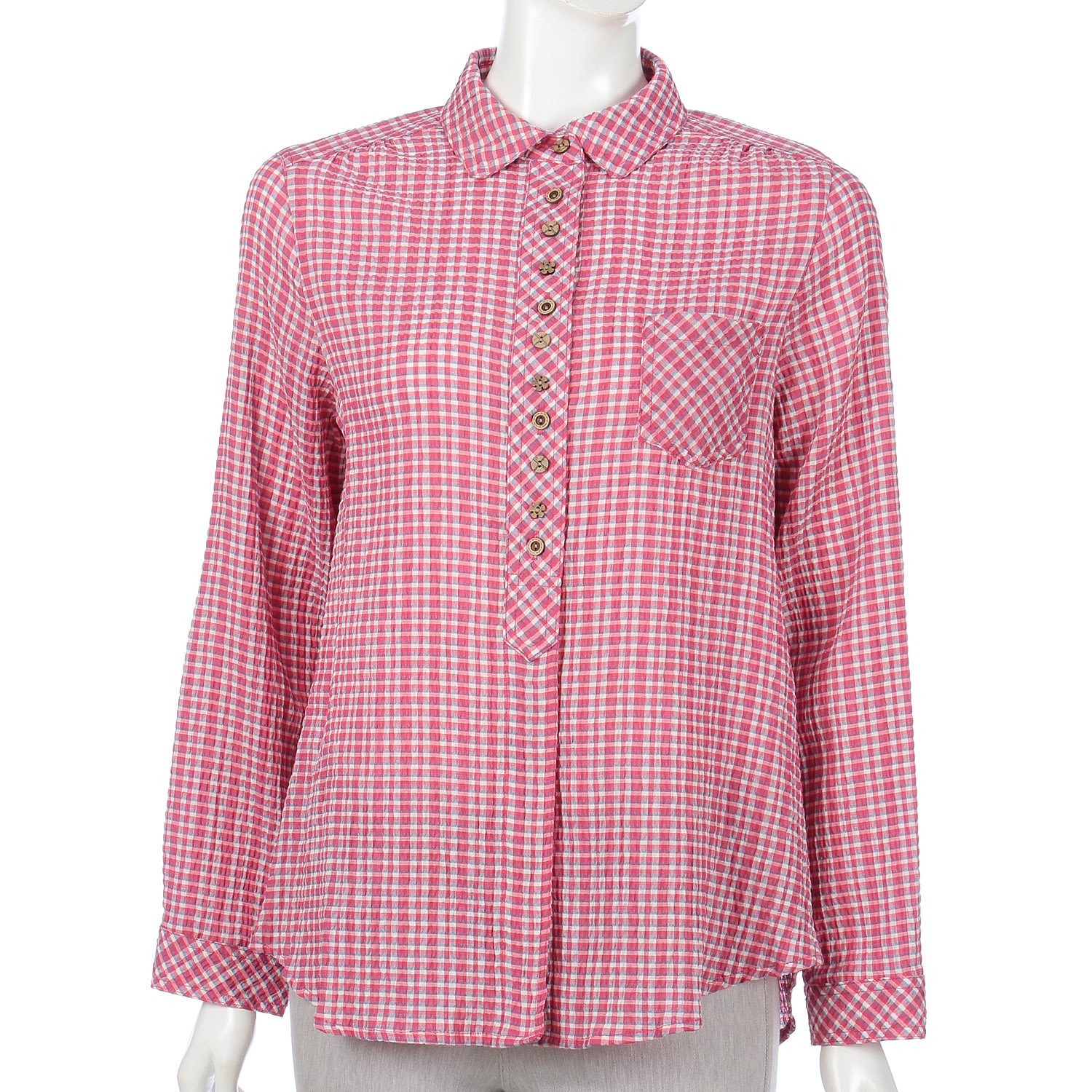 ギンガムブラウス