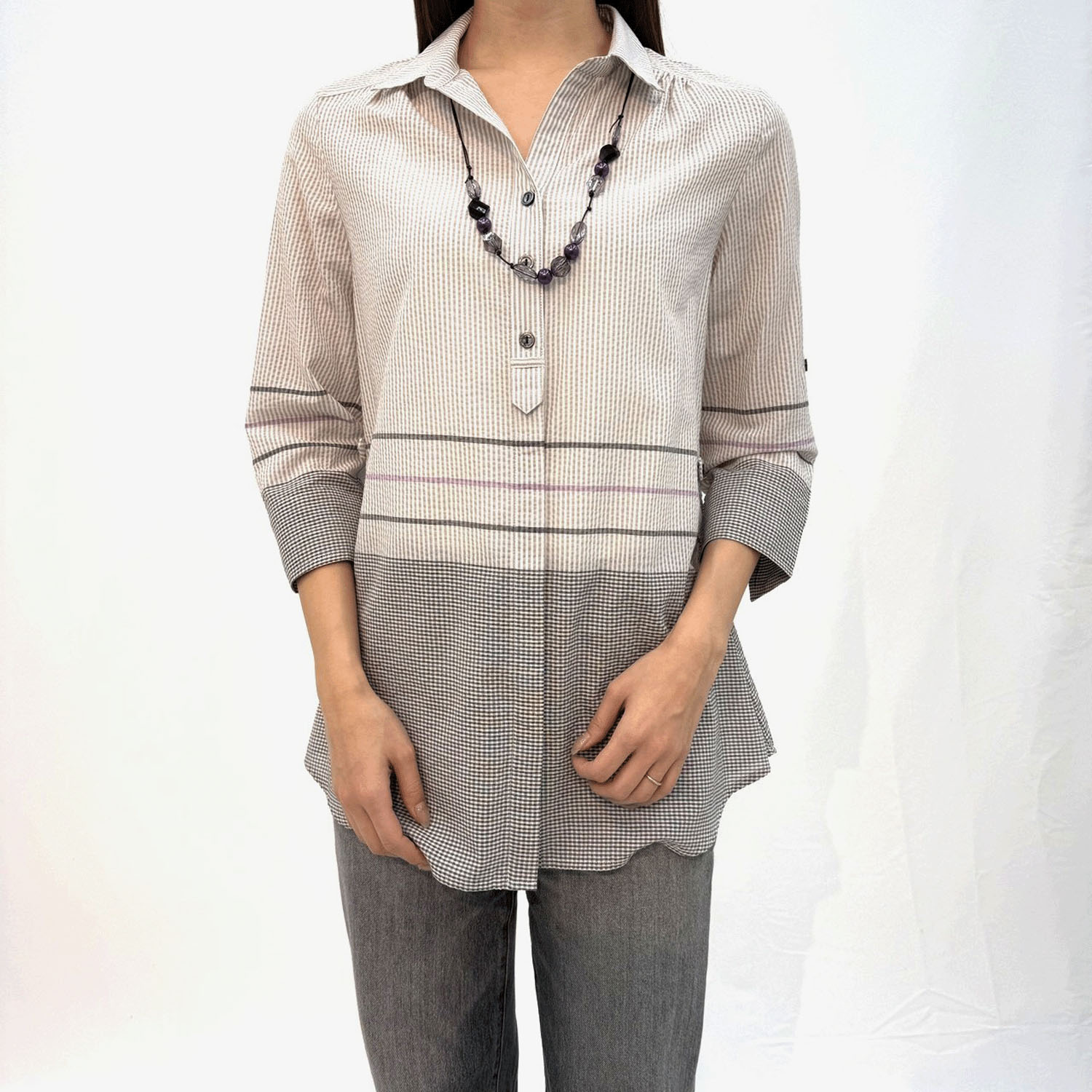 UVパネル柄ネックレス付きチュニック