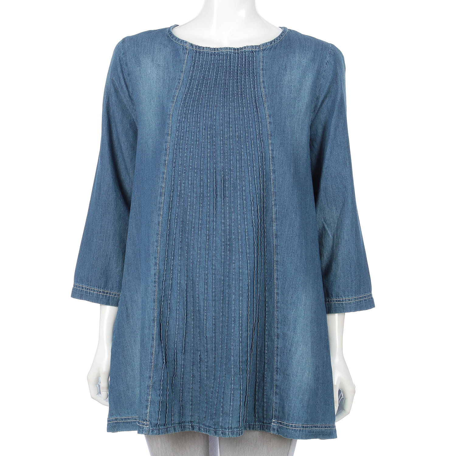 デニムピンタックチュニック - 画像1