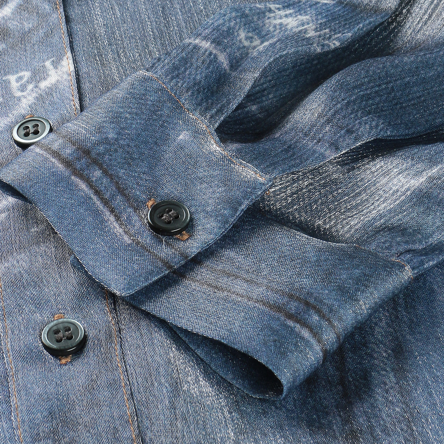 デニム風プリントシャツ - 画像5