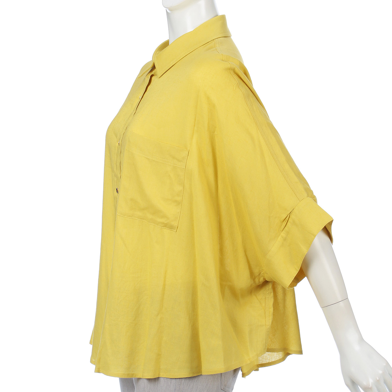 綿麻洗いシャツブラウス - 画像4