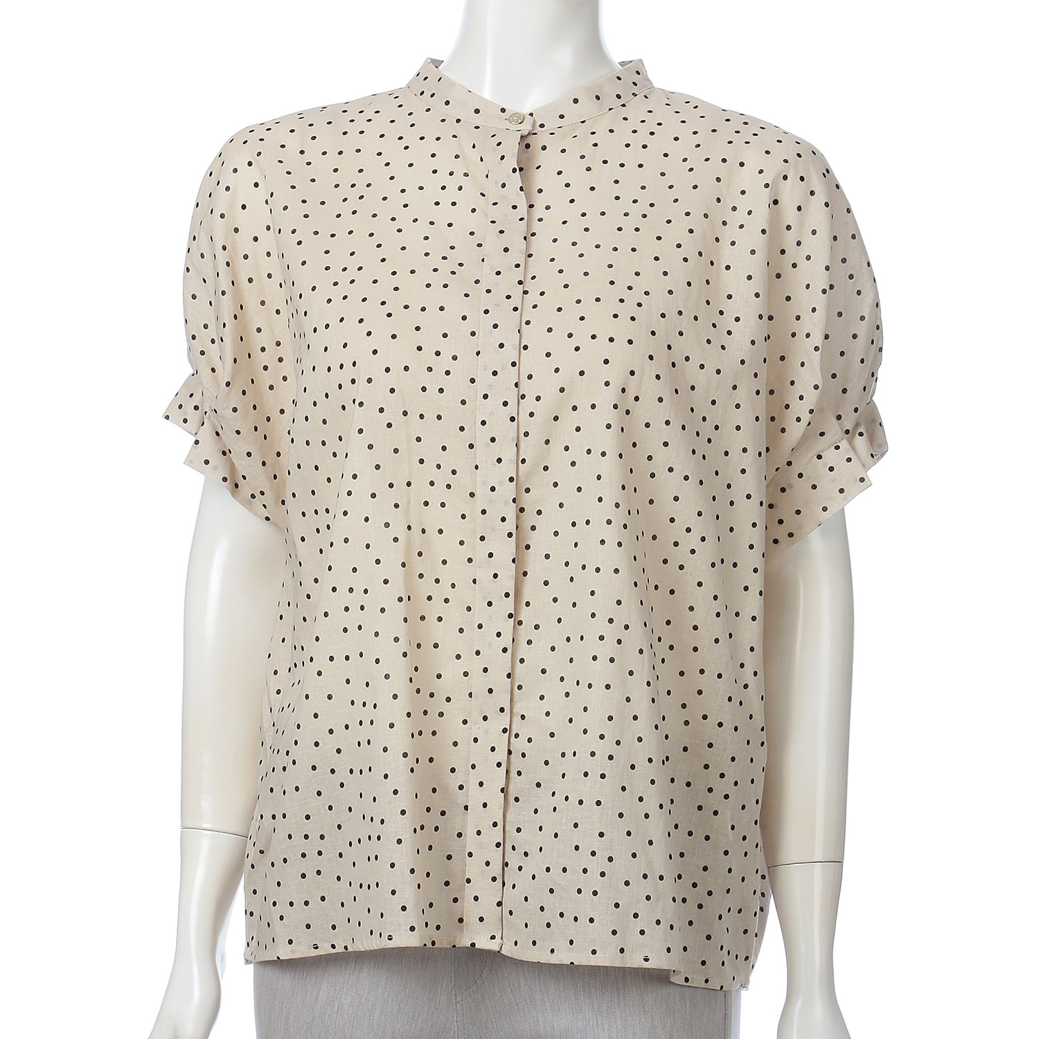 綿麻ドットプリントブラウス - 画像3