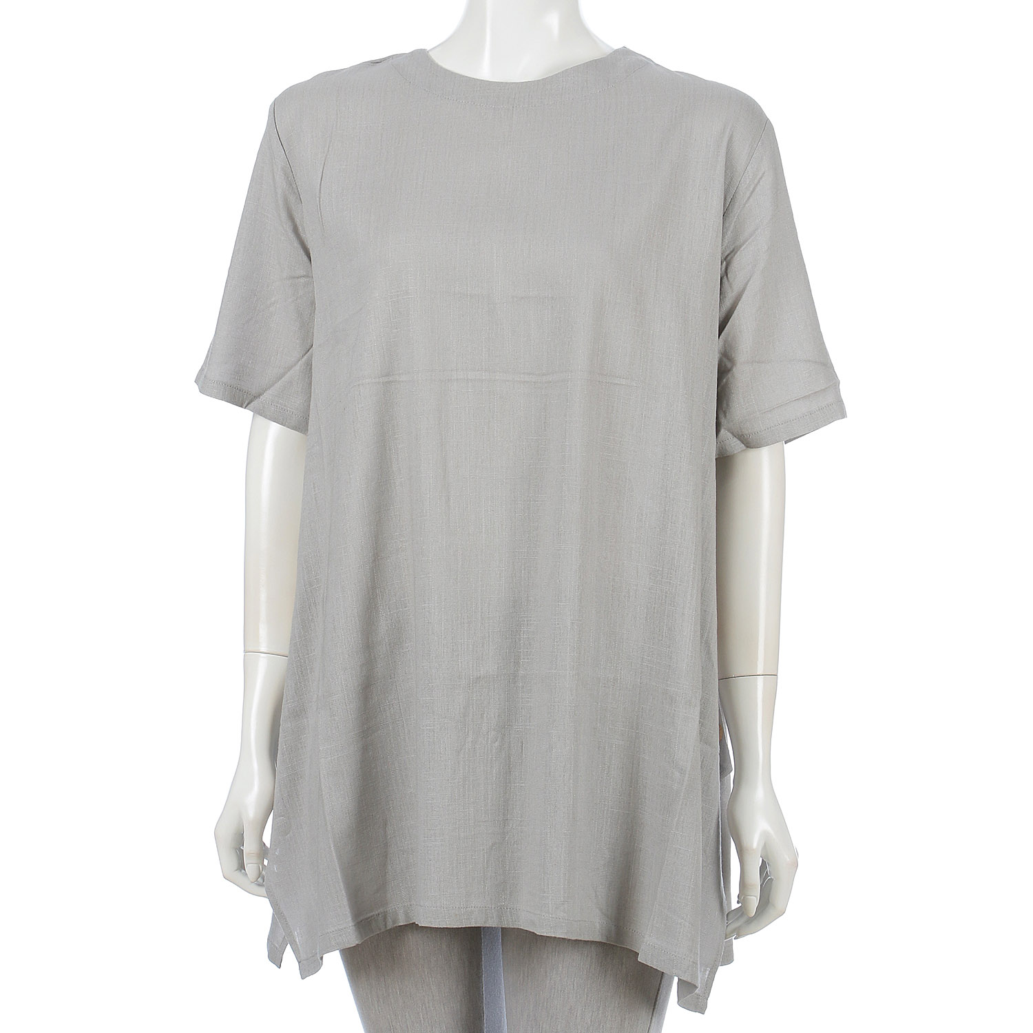 無地サイドボタンチュニック