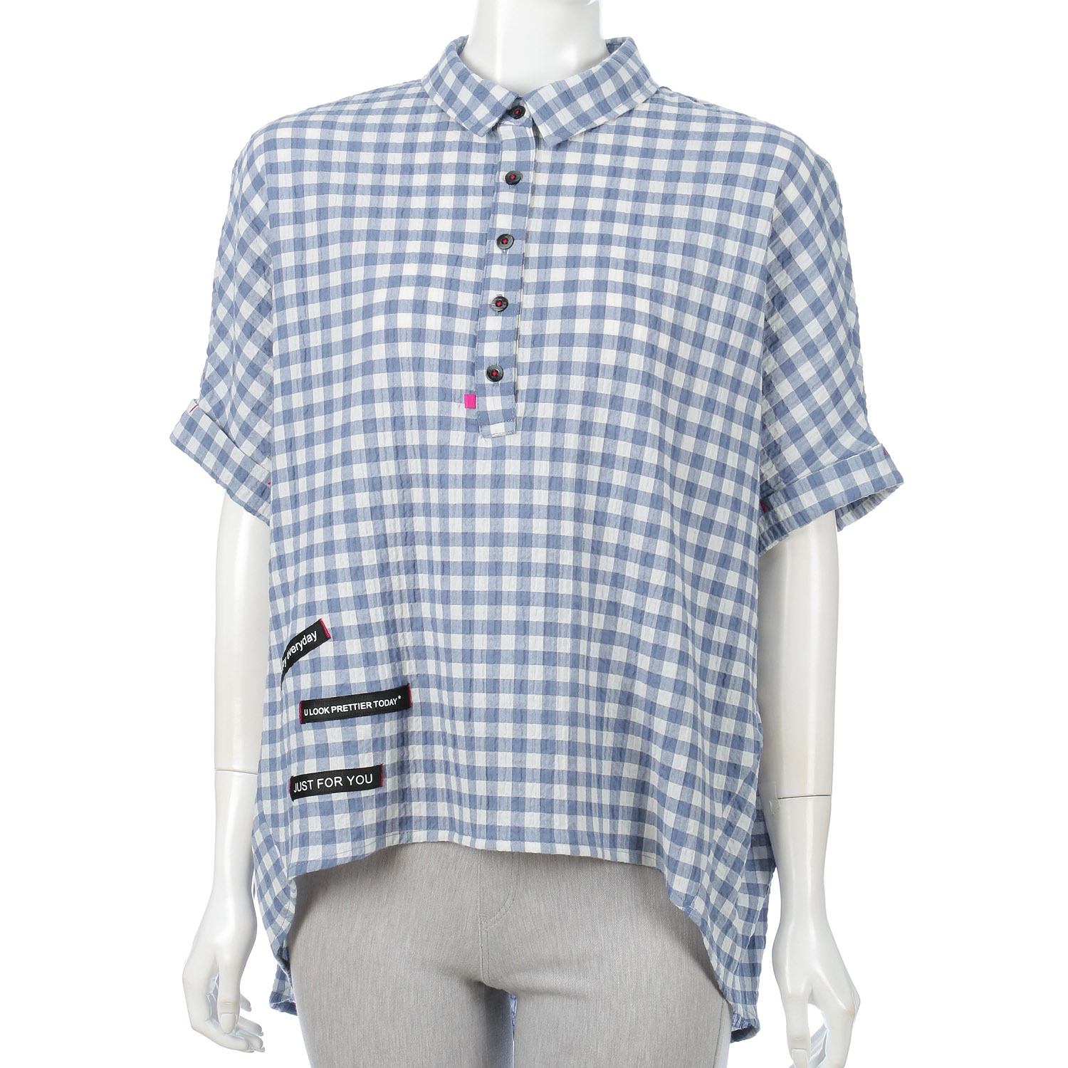 ギンガムブラウス