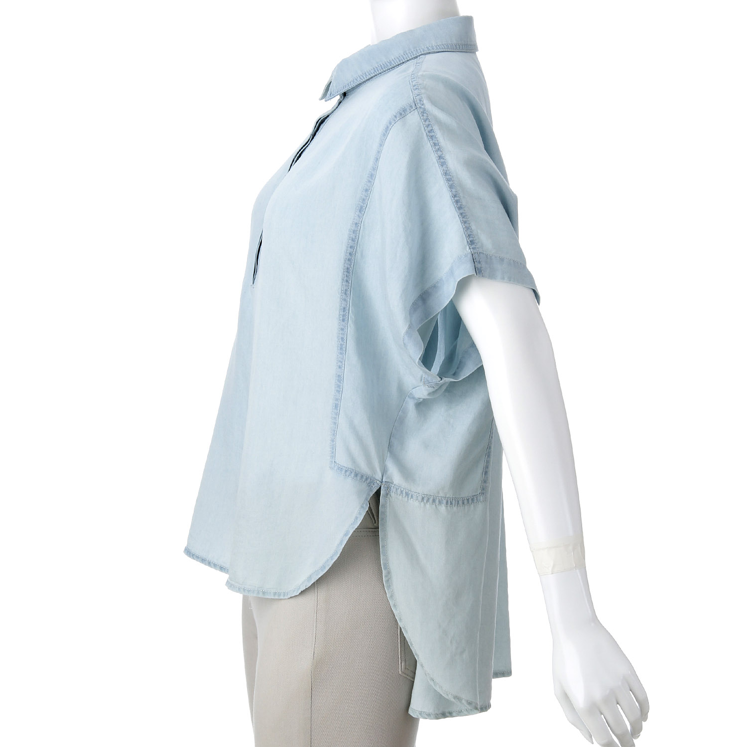 セルロースデニムブラウス - 画像4