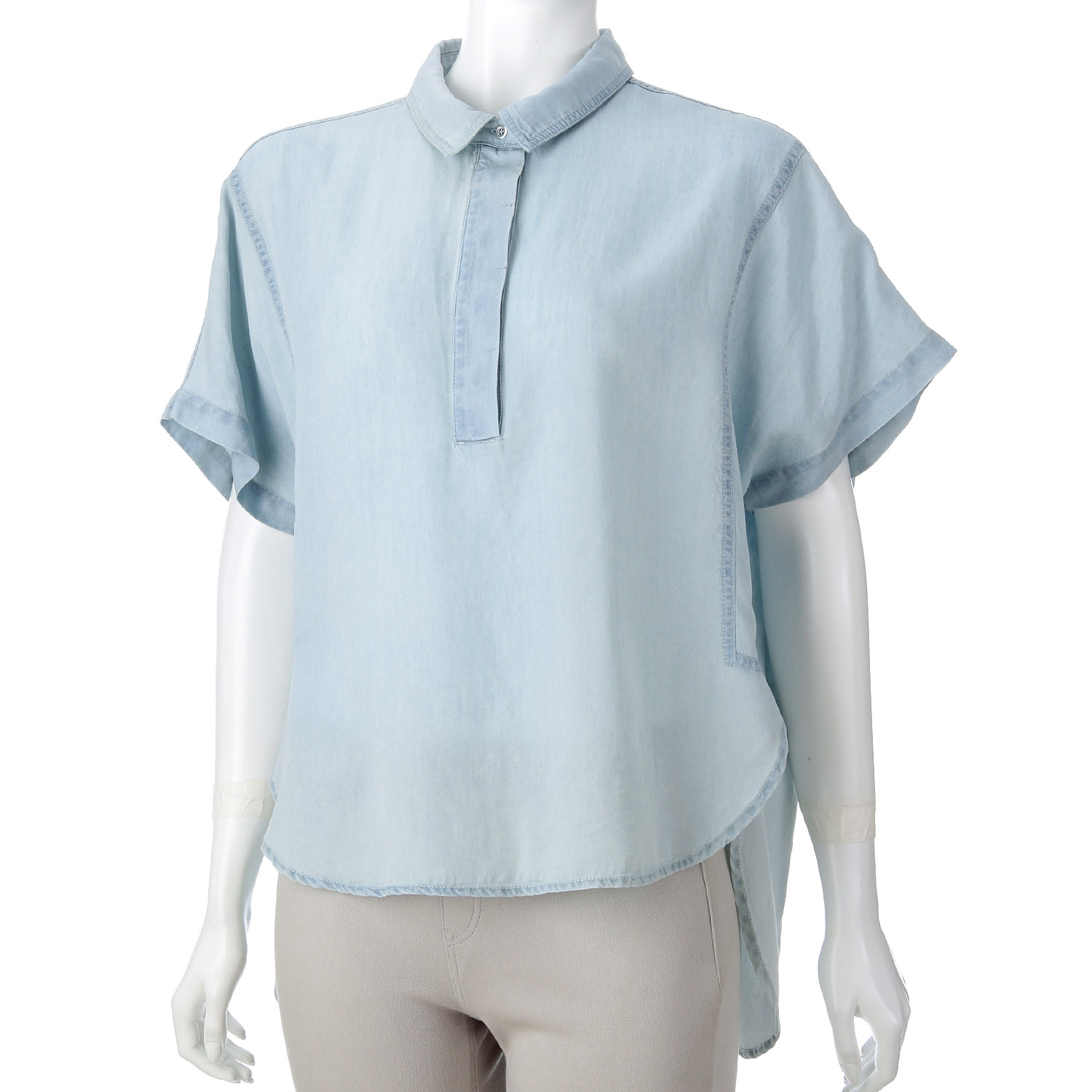 セルロースデニムブラウス - 画像1