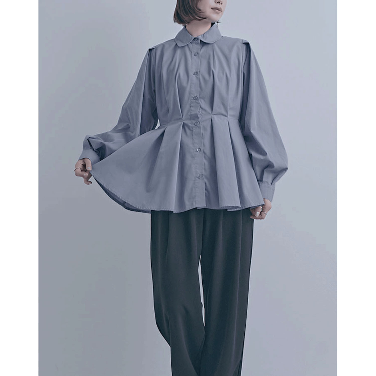 【ETONET限定 お取り寄せ】ウエストボリュームタックブラウス - 画像13