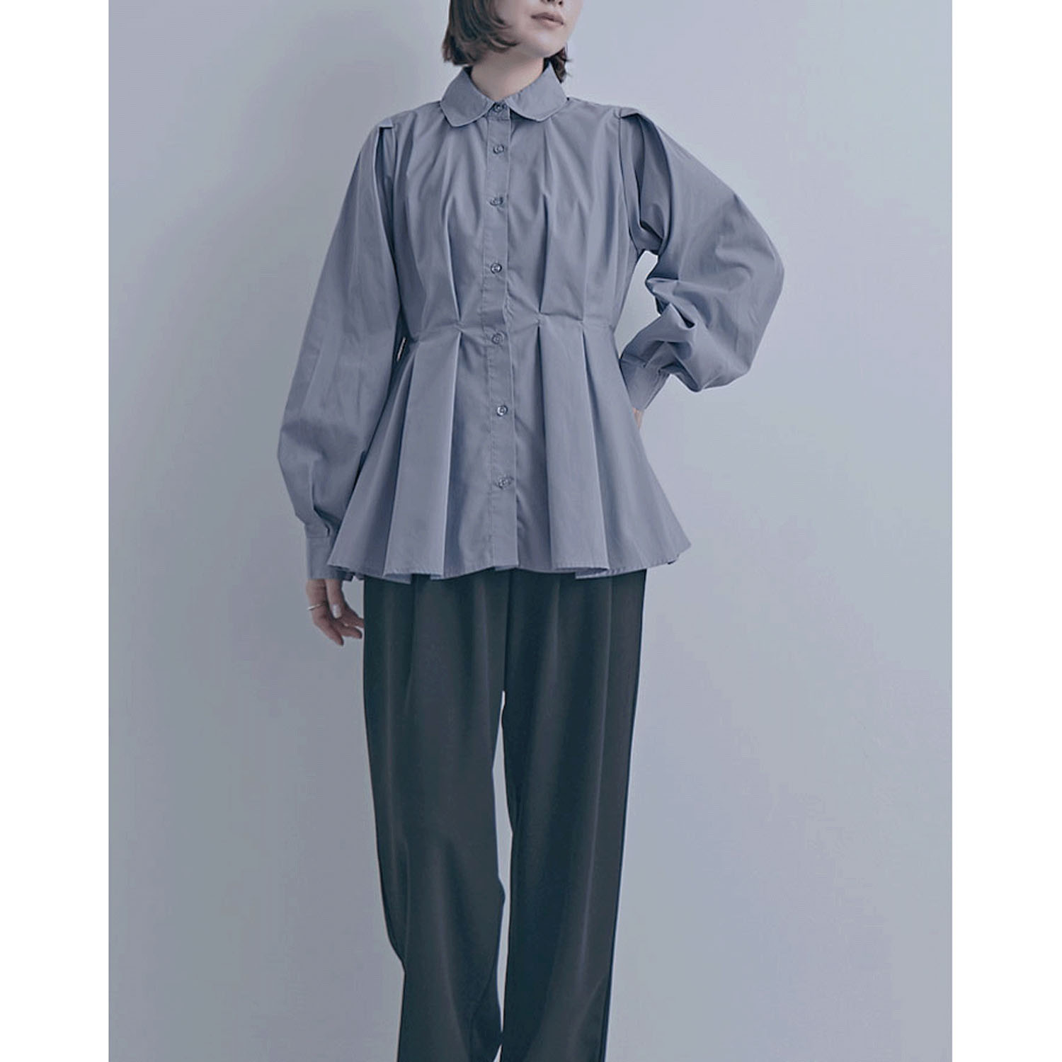 【ETONET限定 お取り寄せ】ウエストボリュームタックブラウス - 画像14