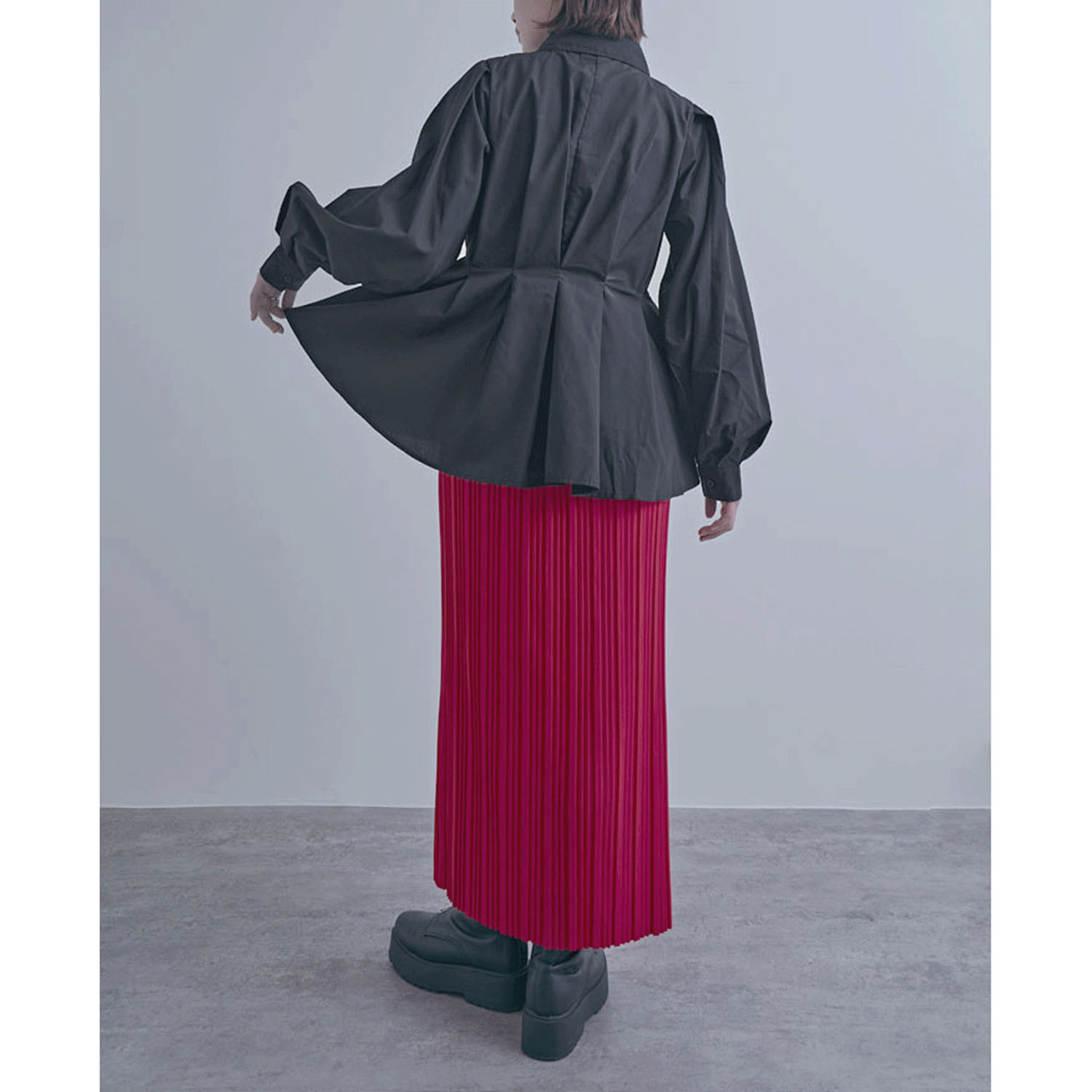 【ETONET限定 お取り寄せ】ウエストボリュームタックブラウス - 画像7