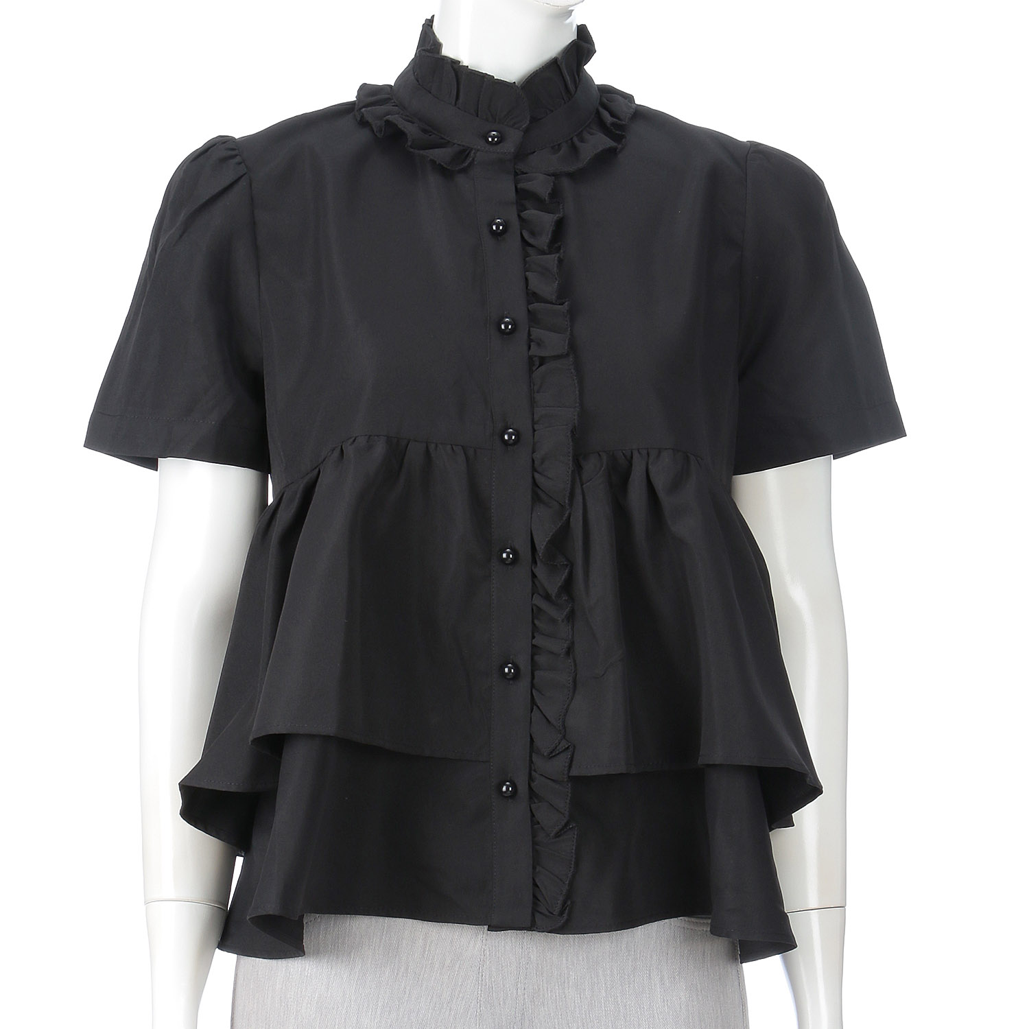 フリルネックブラウス - 画像2