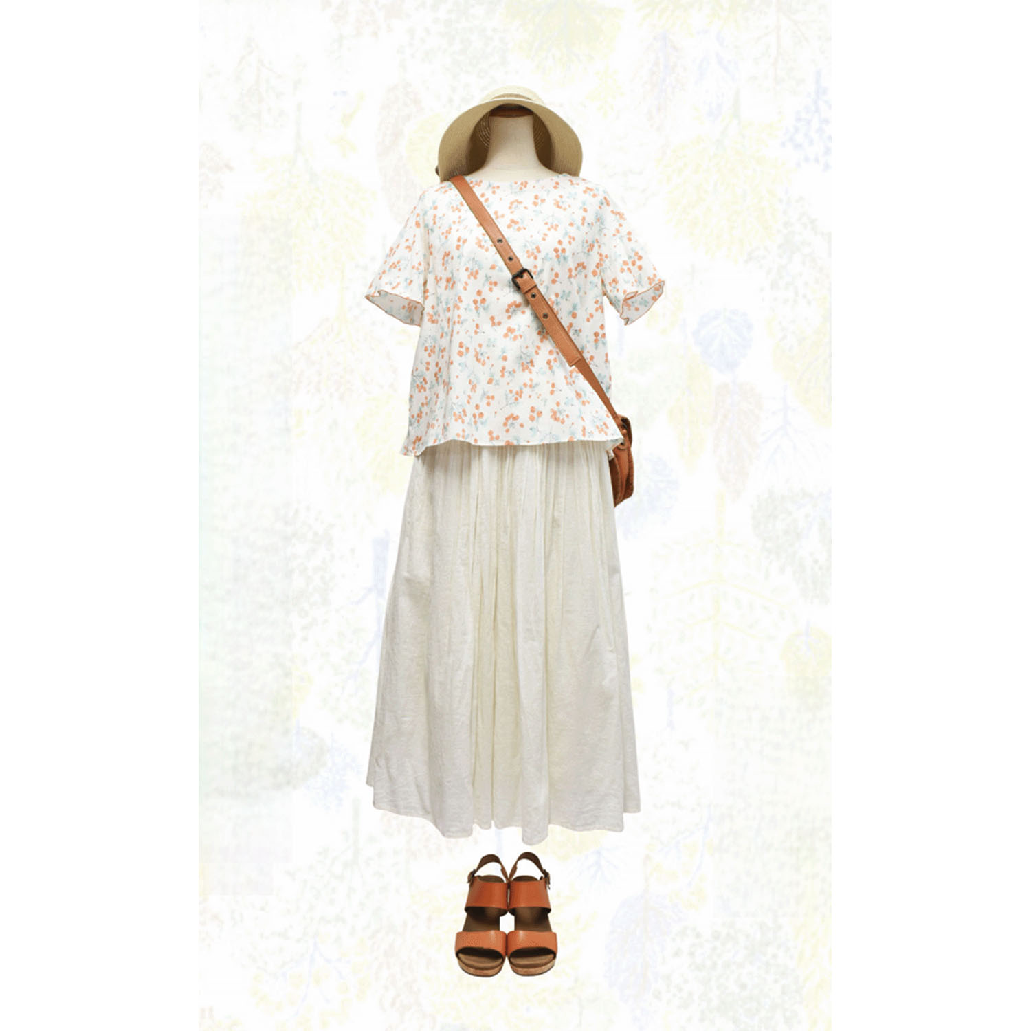 木の実柄ブラウス - 画像1