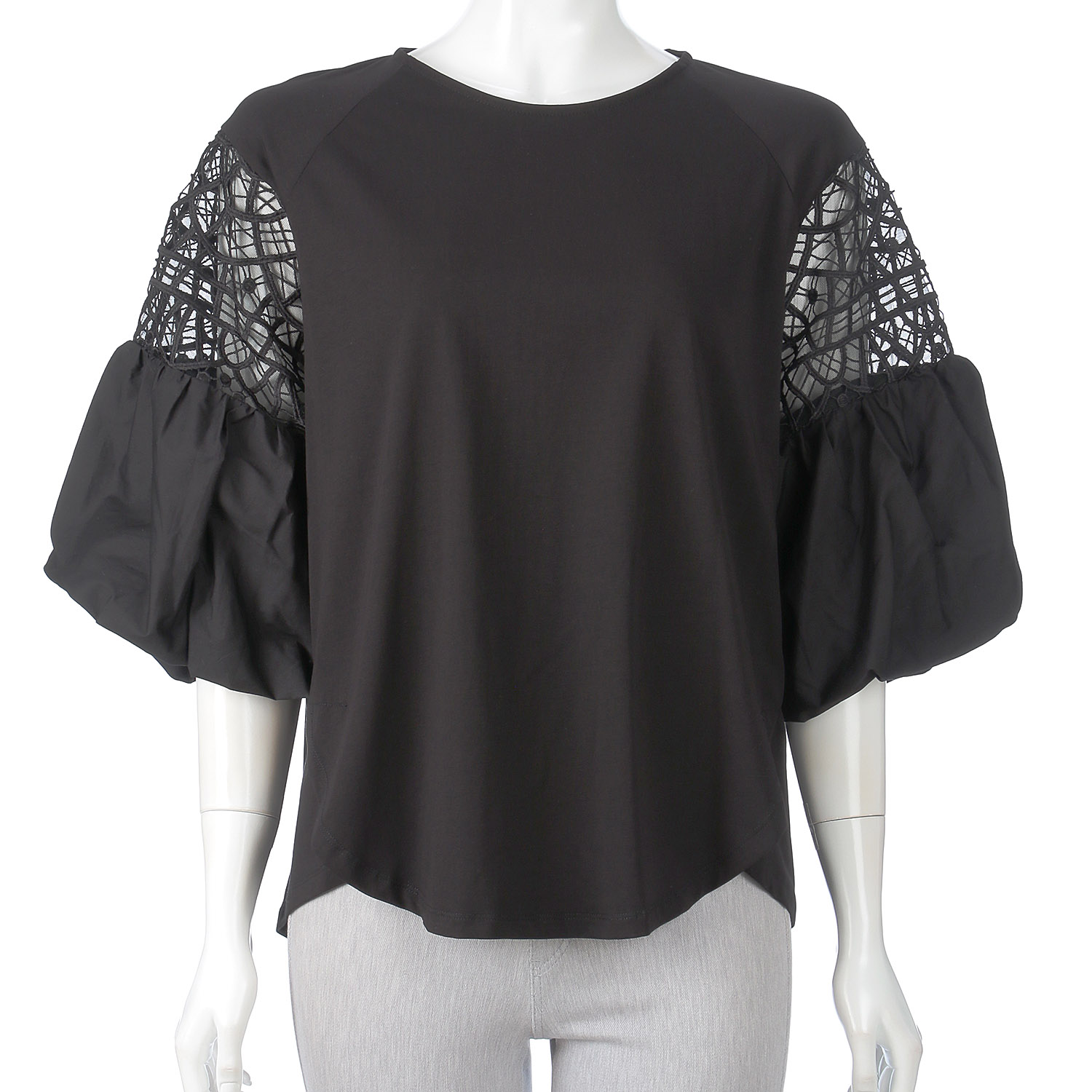 袖レース切替えプルオーバー - 画像2