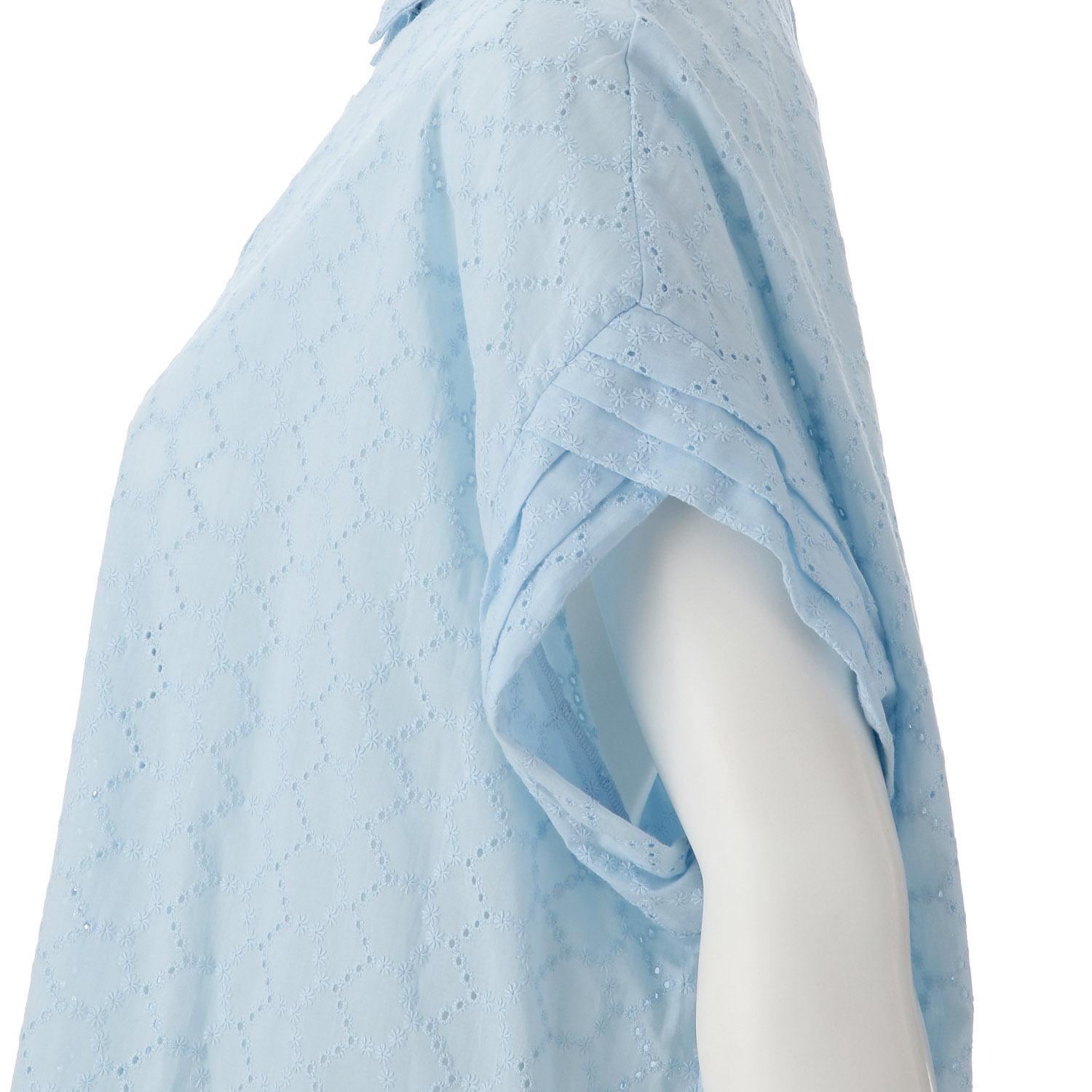 袖タック刺繍シャツ - 画像6