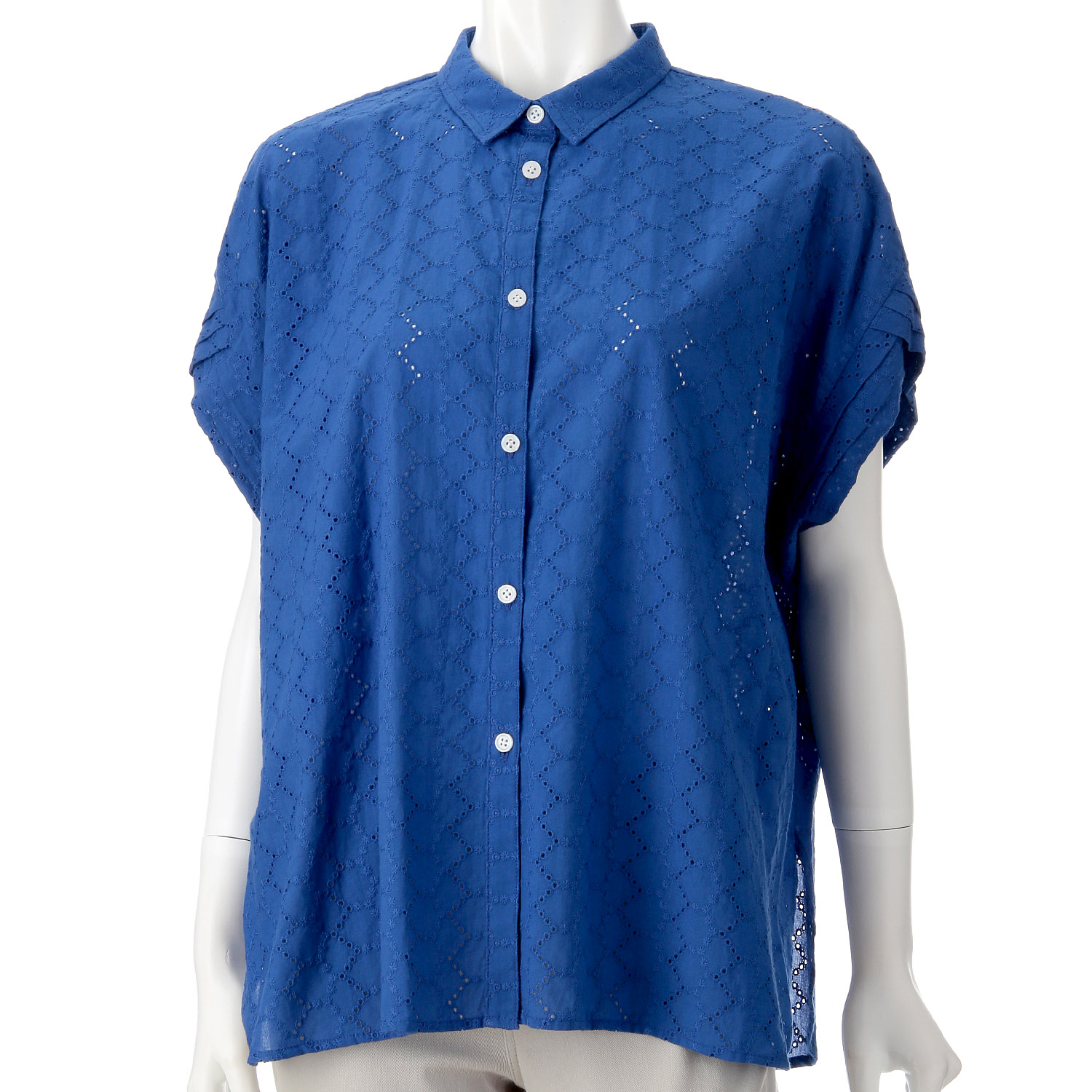 袖タック刺繍シャツ - 画像8