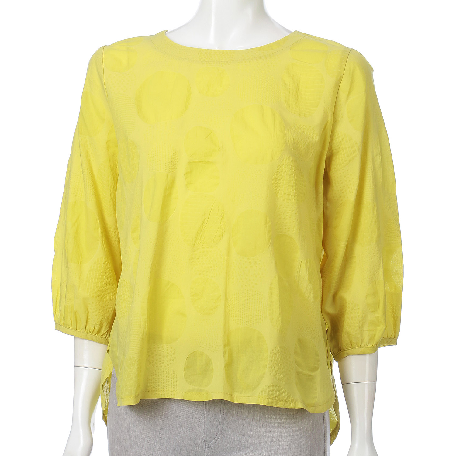 綿水玉塩縮チュニック