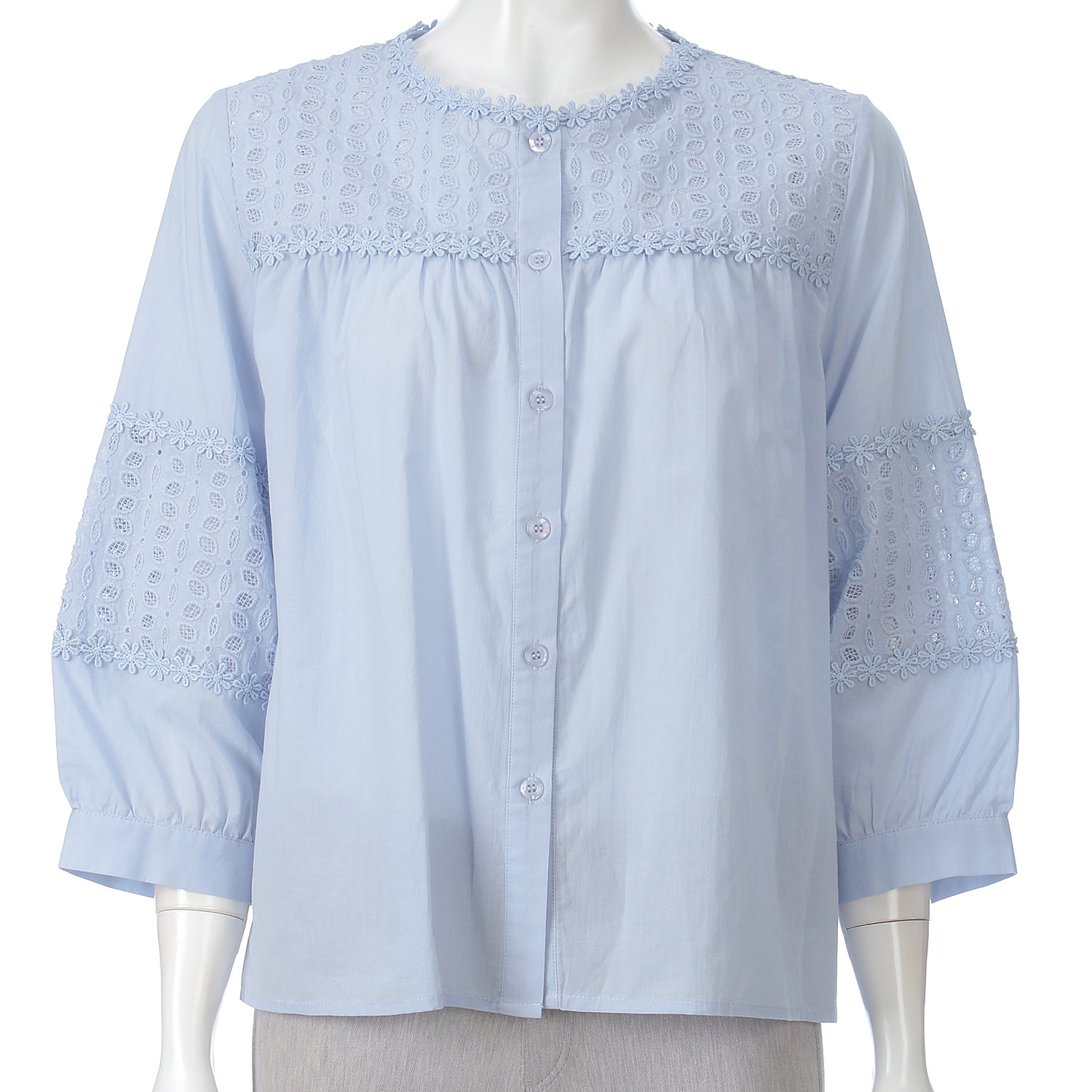 綿刺繍ブラウス - 画像1