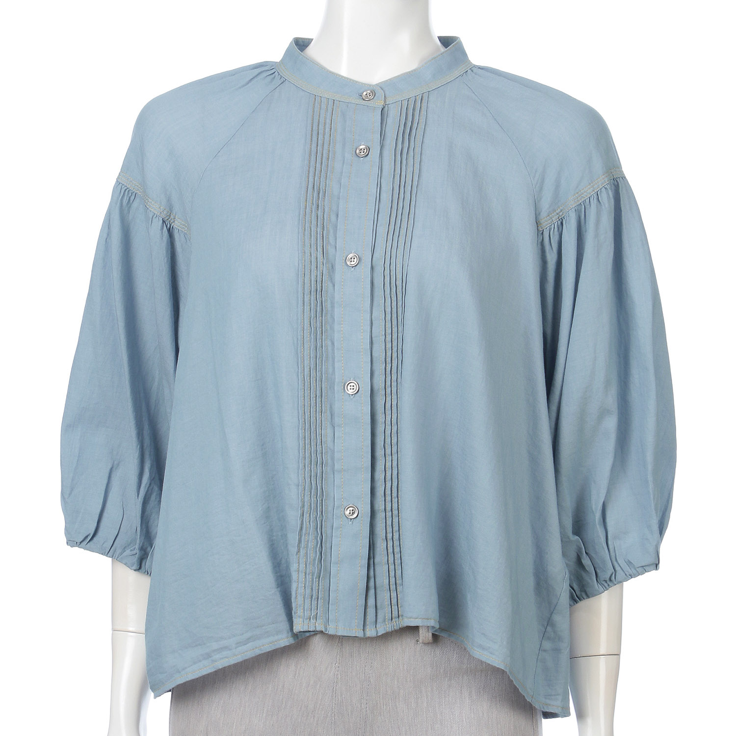 デニムライクピンタックブラウス - 画像6