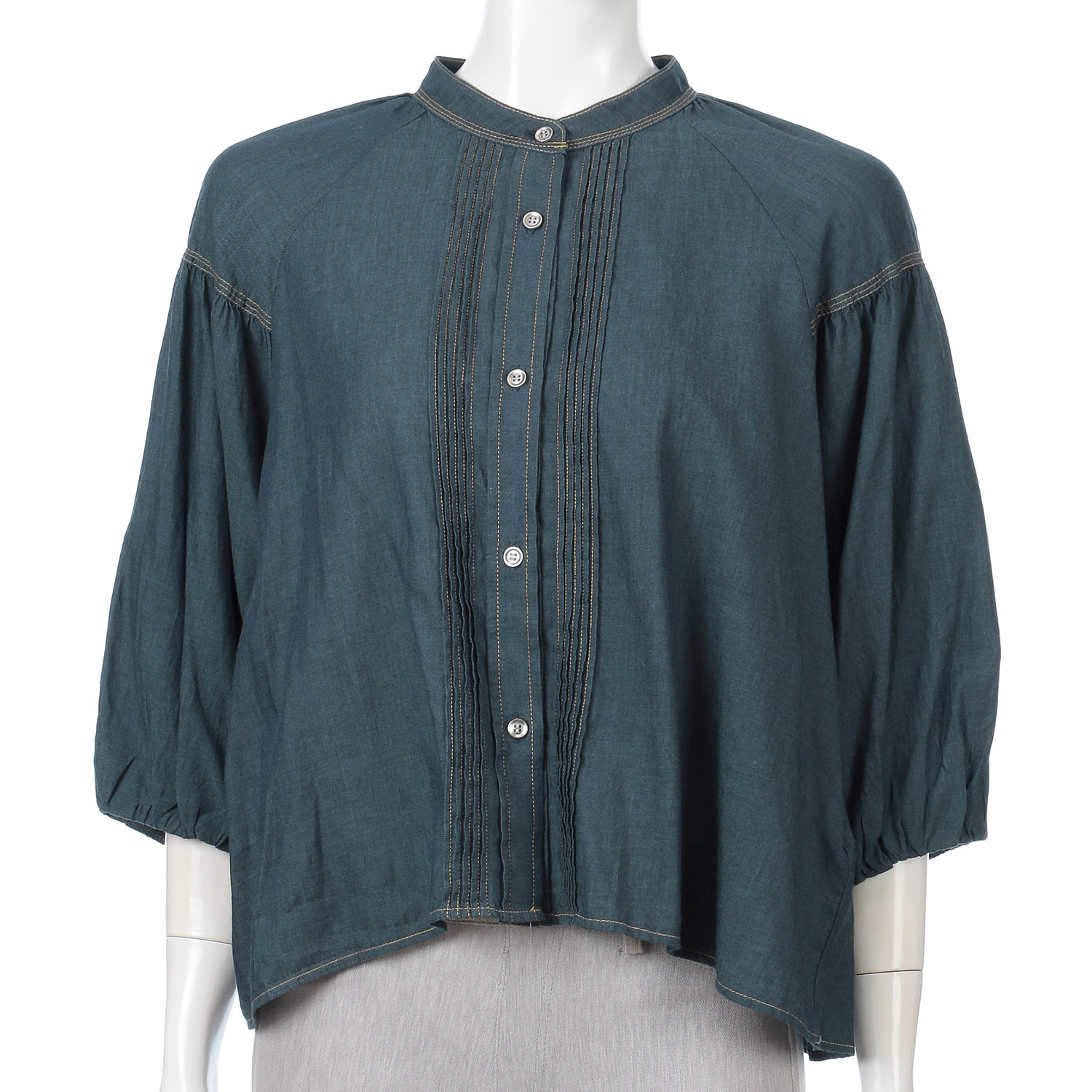 デニムライクピンタックブラウス - 画像7