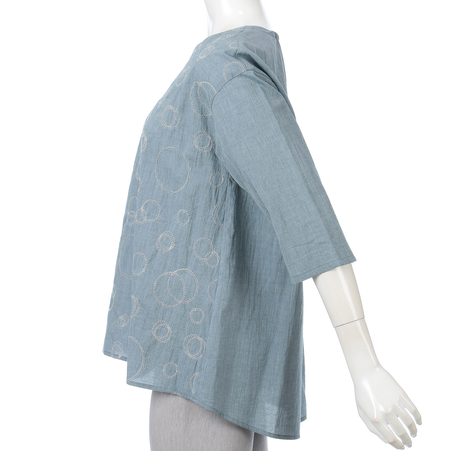 綿シャンブレー刺繍チュニック - 画像4
