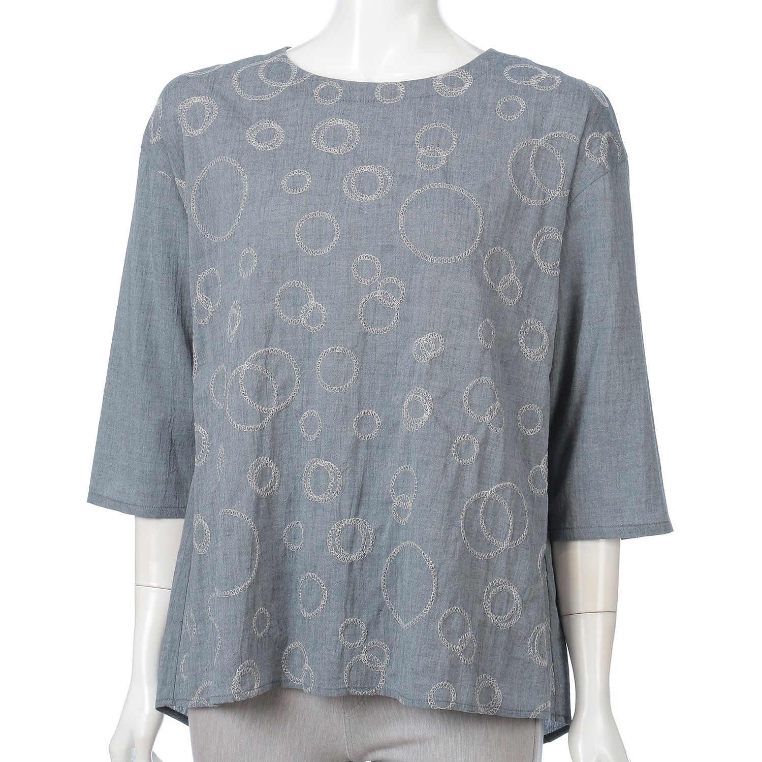 綿シャンブレー刺繍チュニック - 画像7