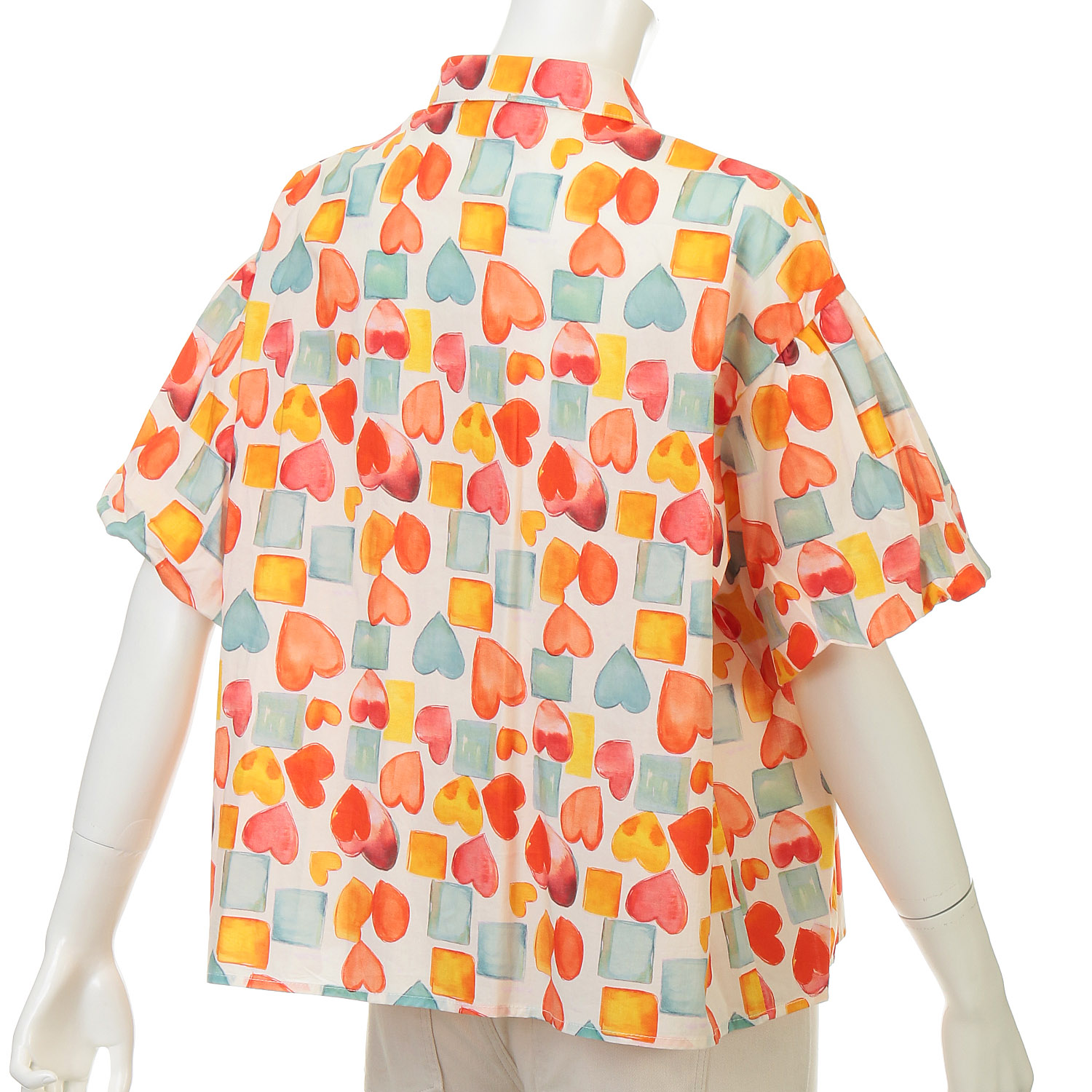 綿100総柄プリントショートブラウス - 画像4