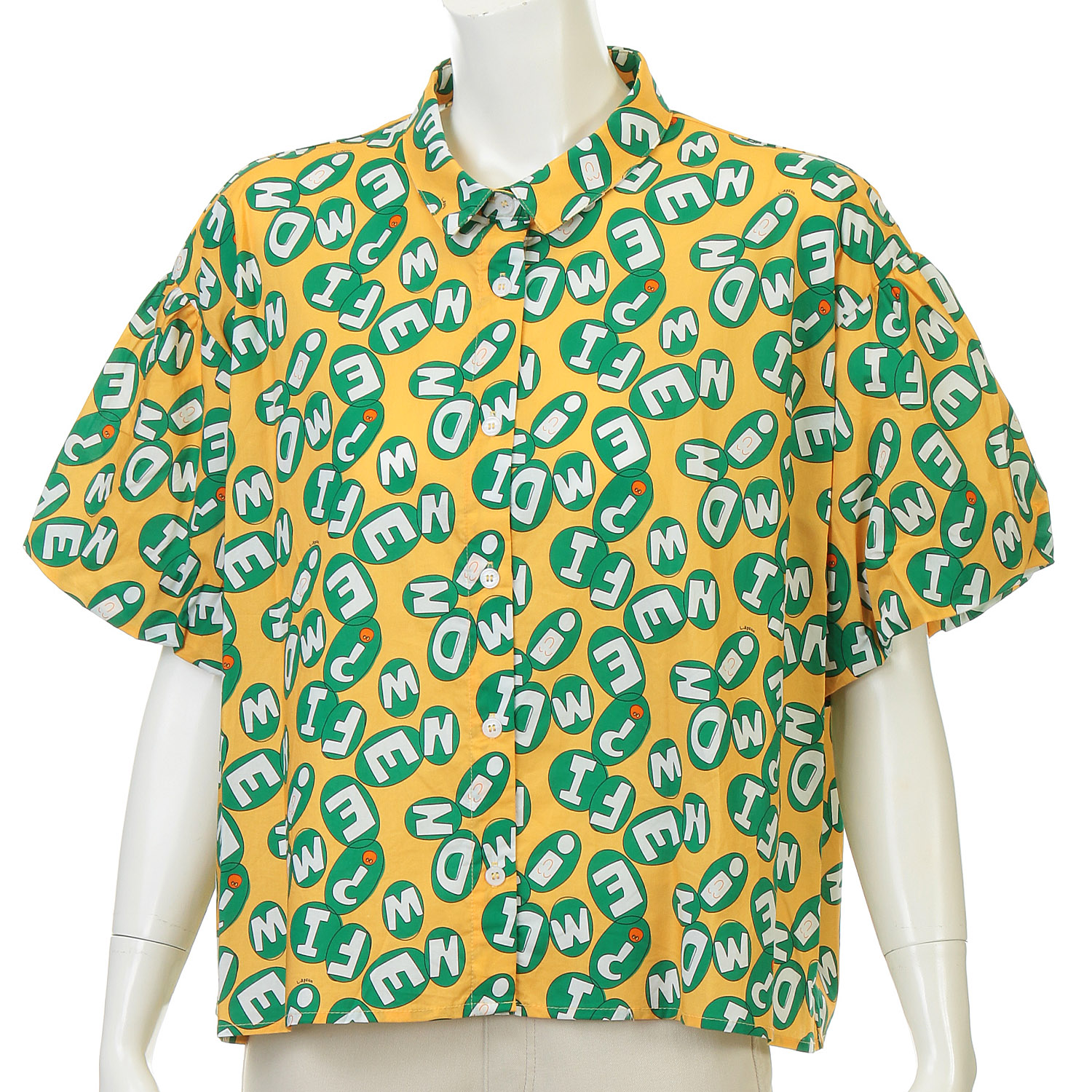 綿100総柄プリントショートブラウス - 画像8