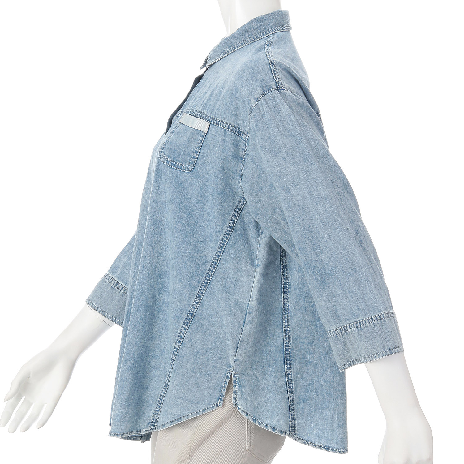 ウォッシュデニムブラウス - 画像2