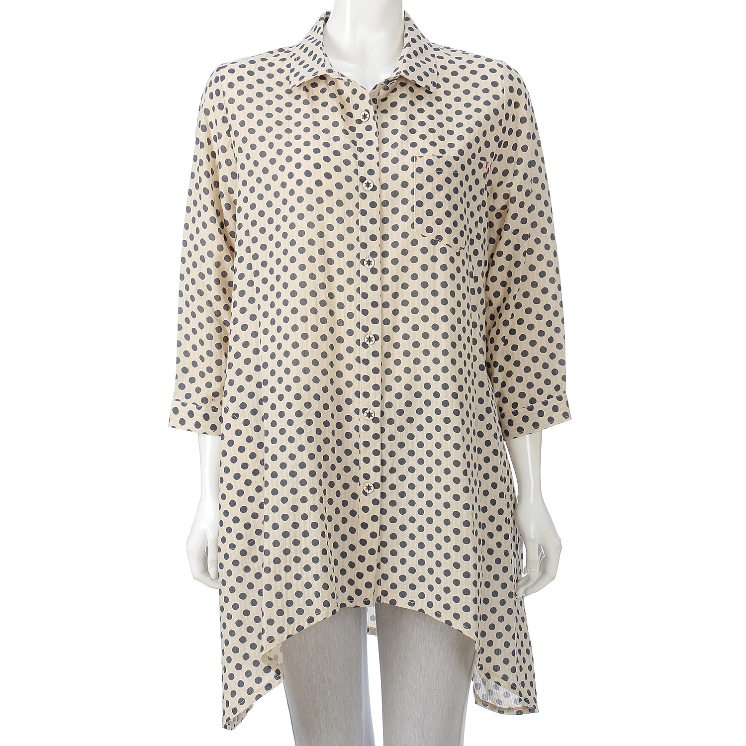 水玉プリントブラウス - 画像3