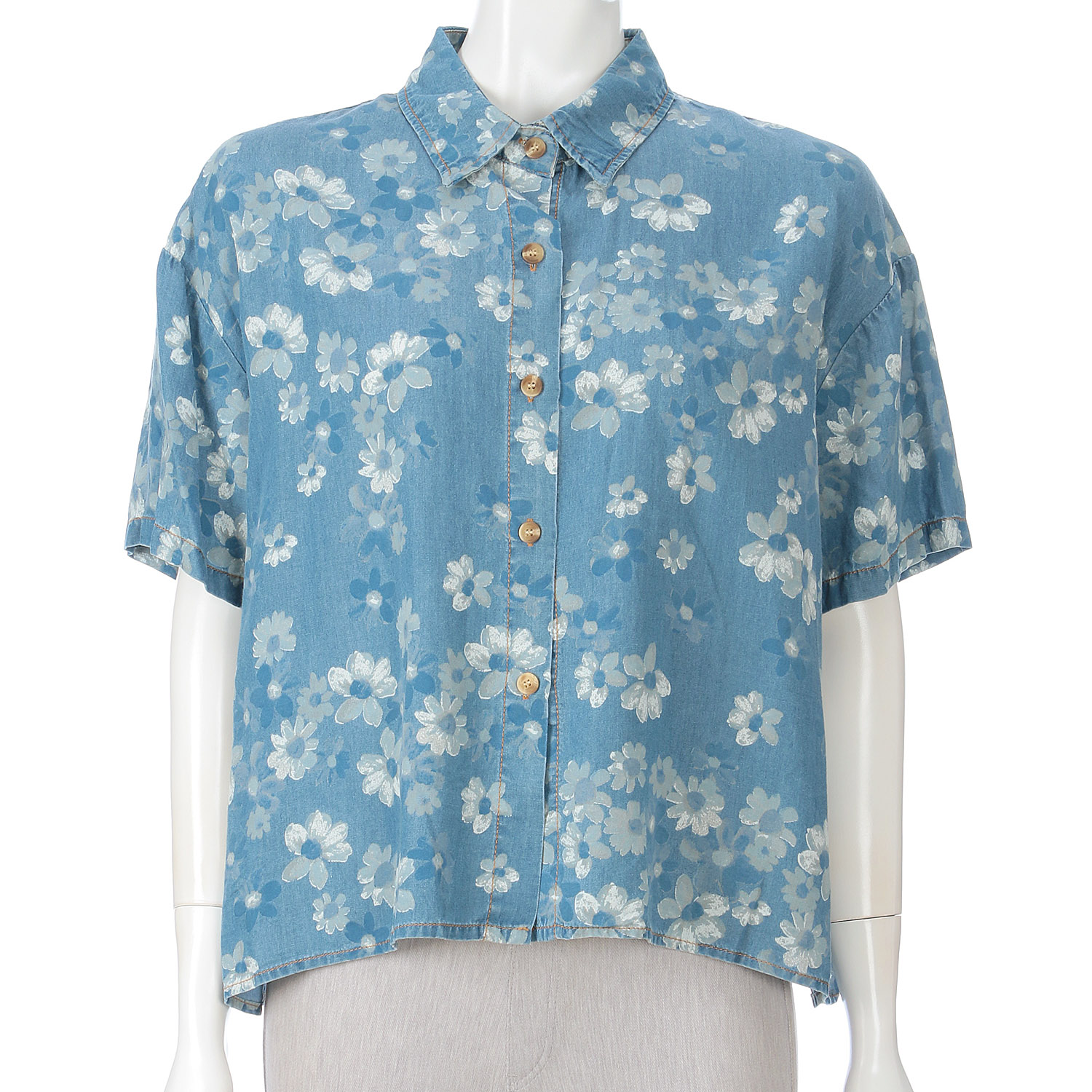 KhakiKoji フローラルドロップショルダーシャツ - 画像1