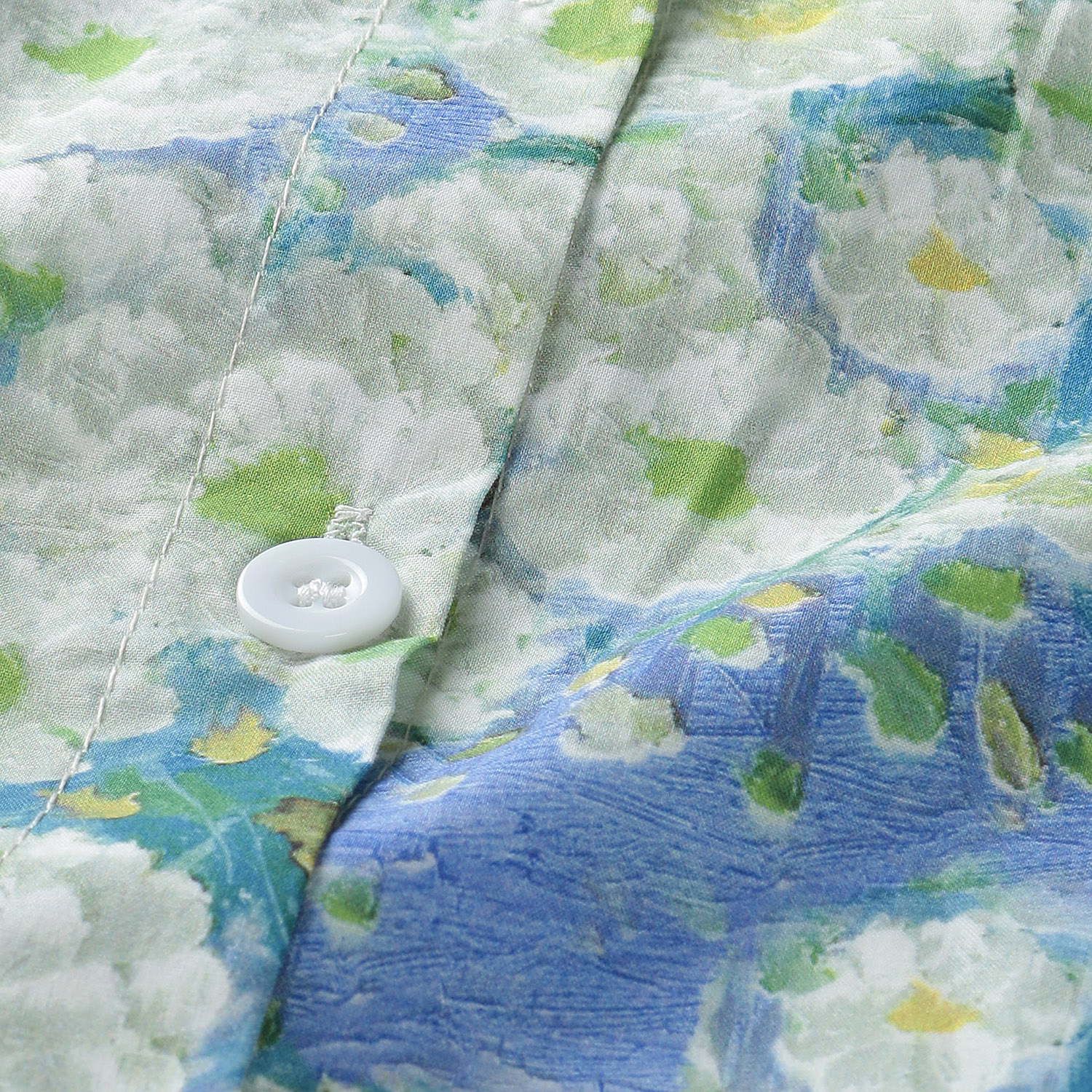 KhakiKoji アートフラワーパフスリーブシャツ - 画像4