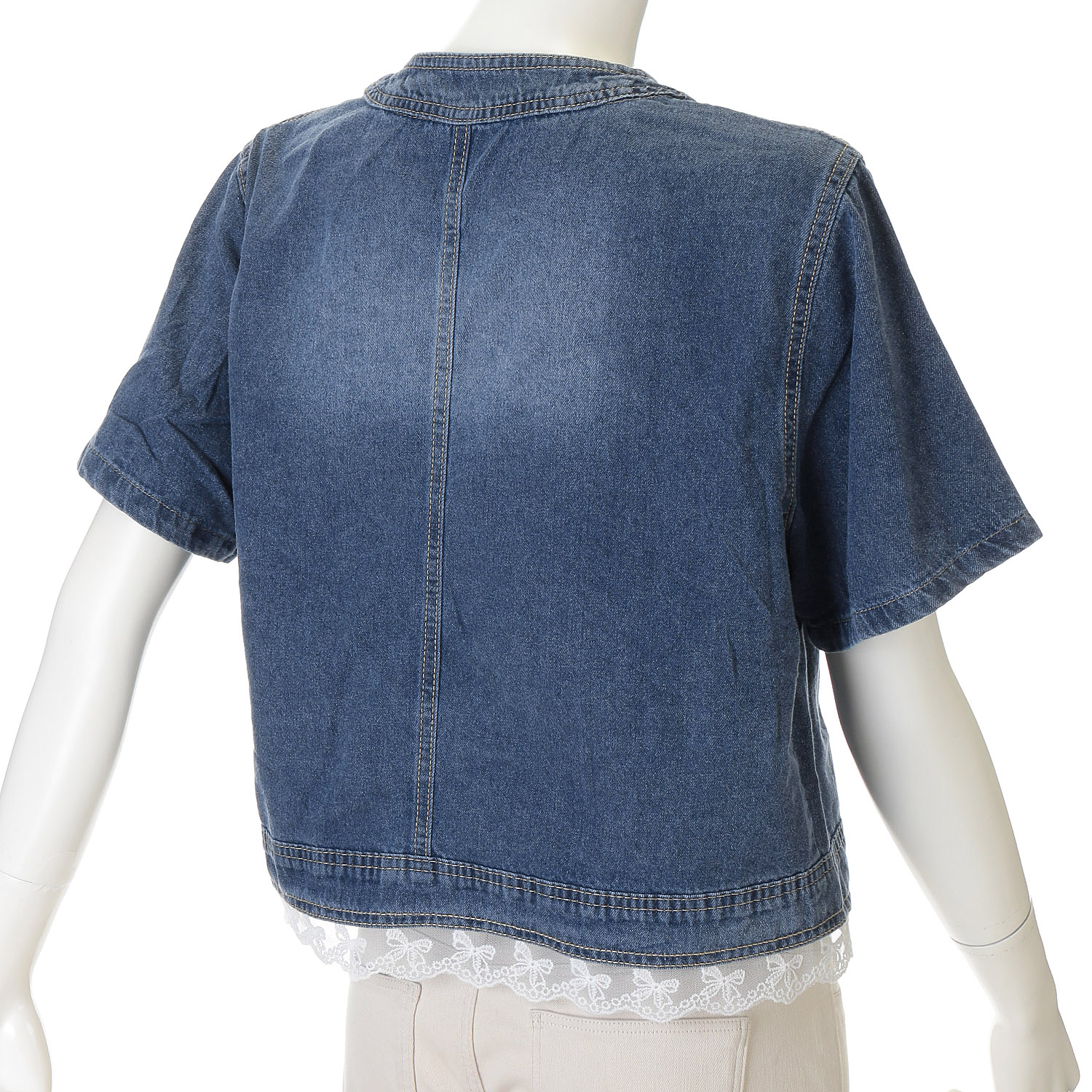 VERITE レースデザインデニムシャツ - 画像3