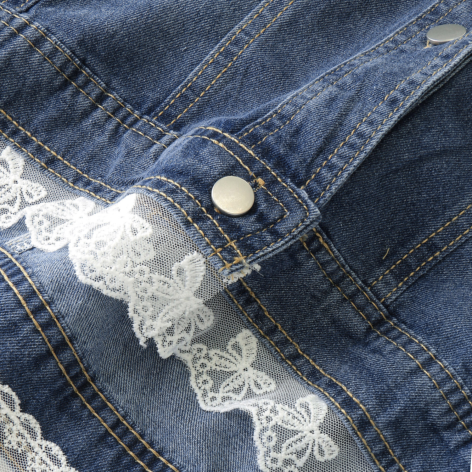 VERITE レースデザインデニムシャツ - 画像4