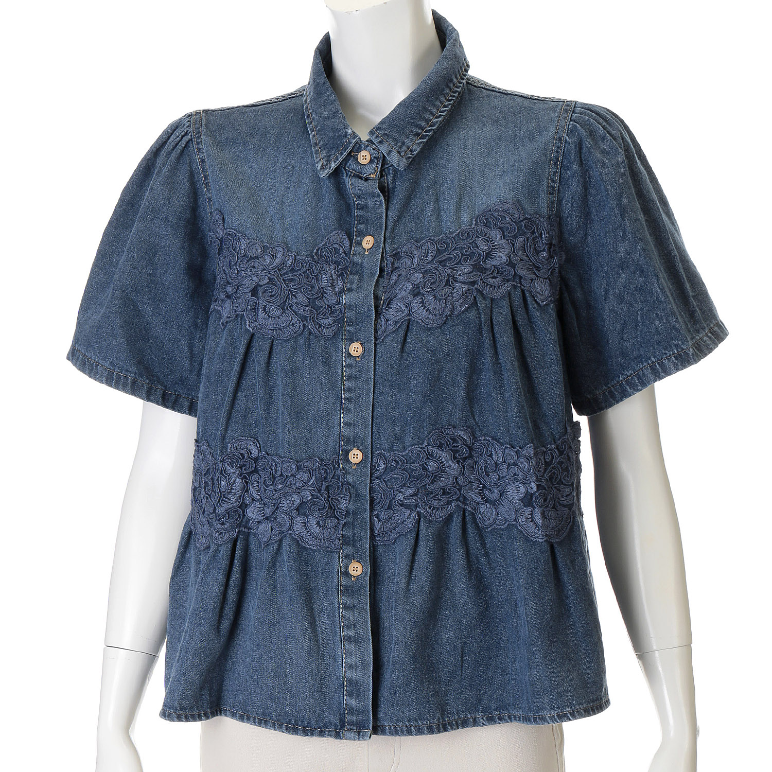 VERITE ティアードデニムブラウス - 画像5