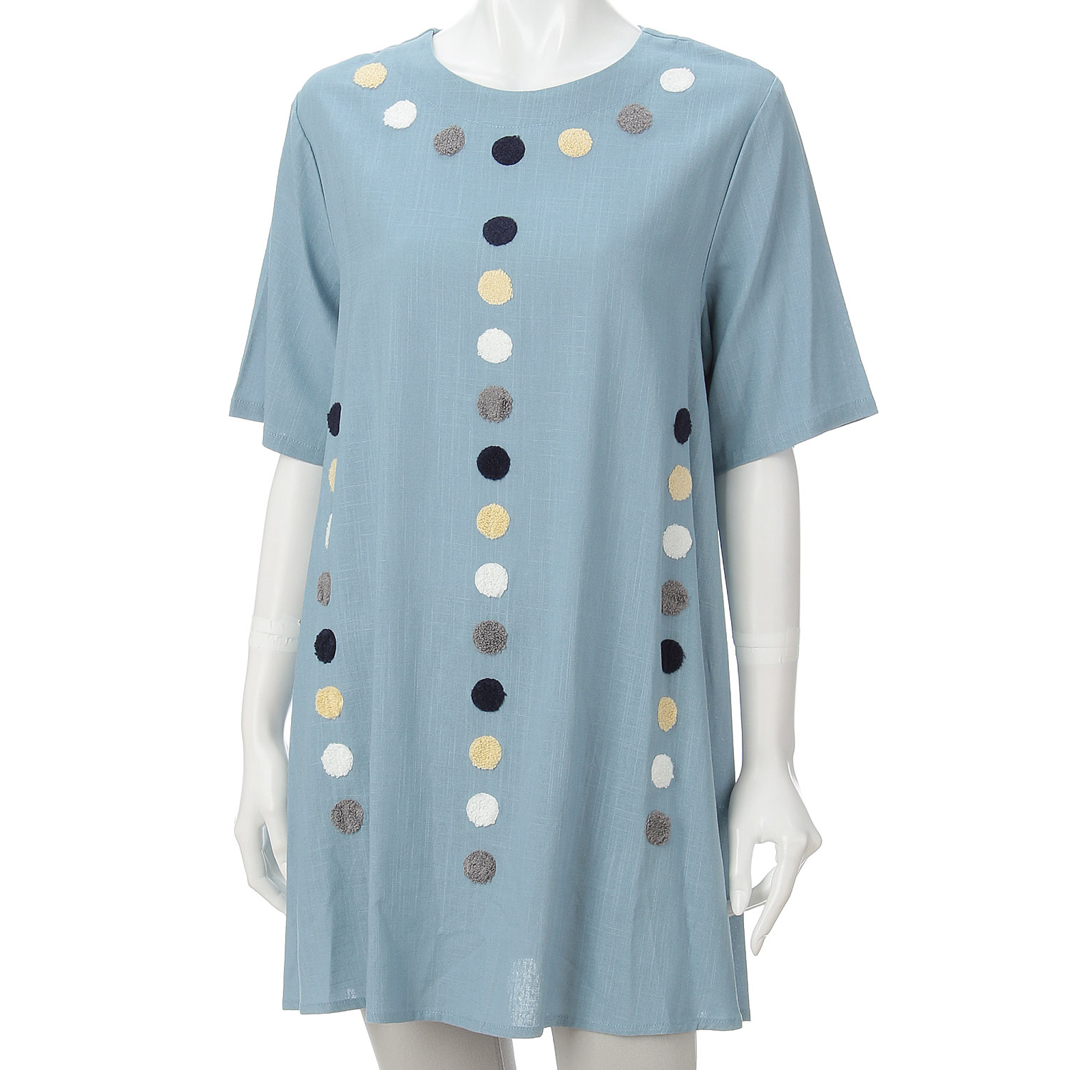 レーヨン混水玉刺繍チュニック - 画像7