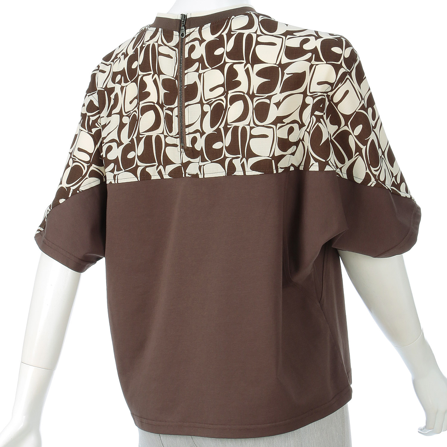 幾何プリント異素材MIXプルオーバー - 画像5