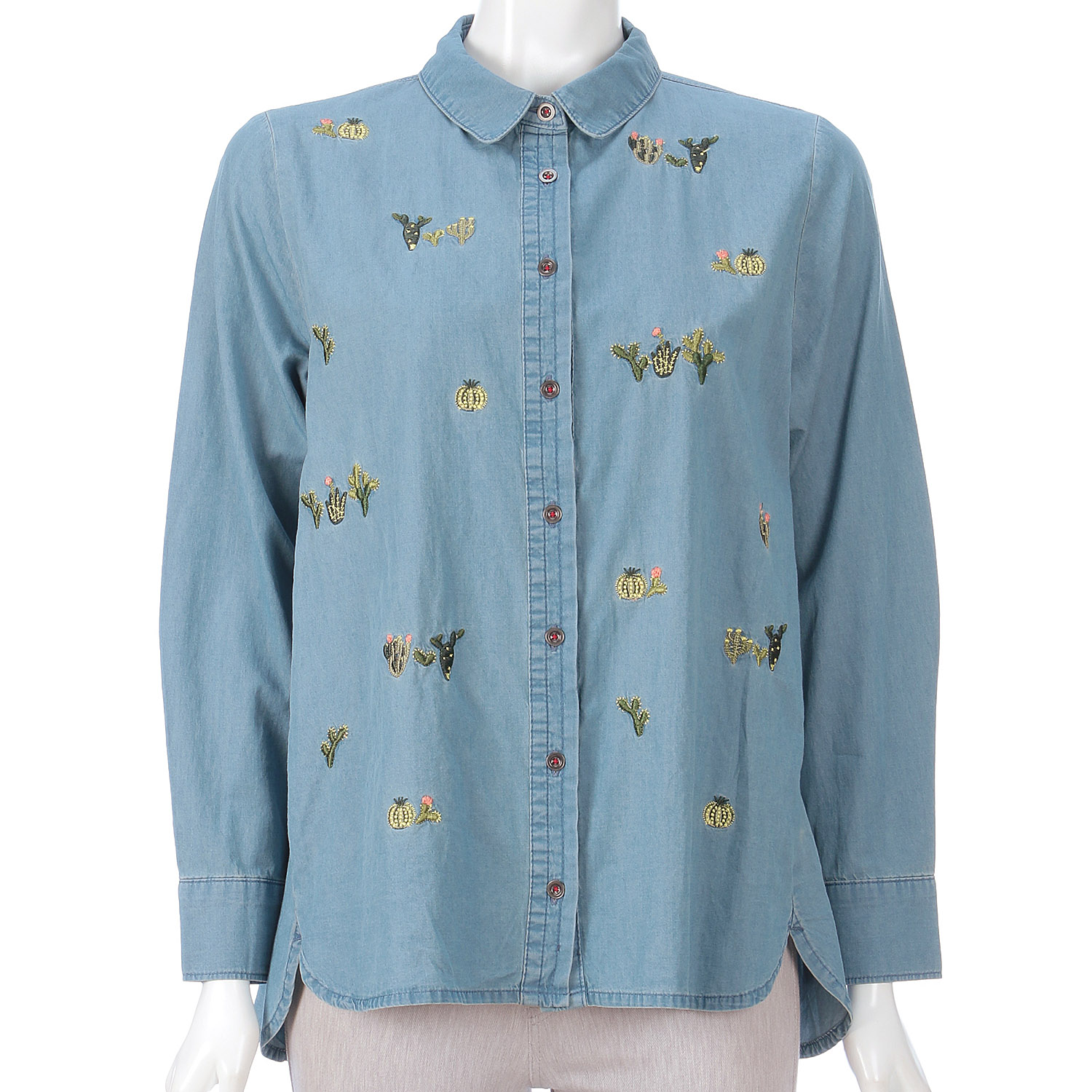 デニム刺繍BL（サボテン柄）