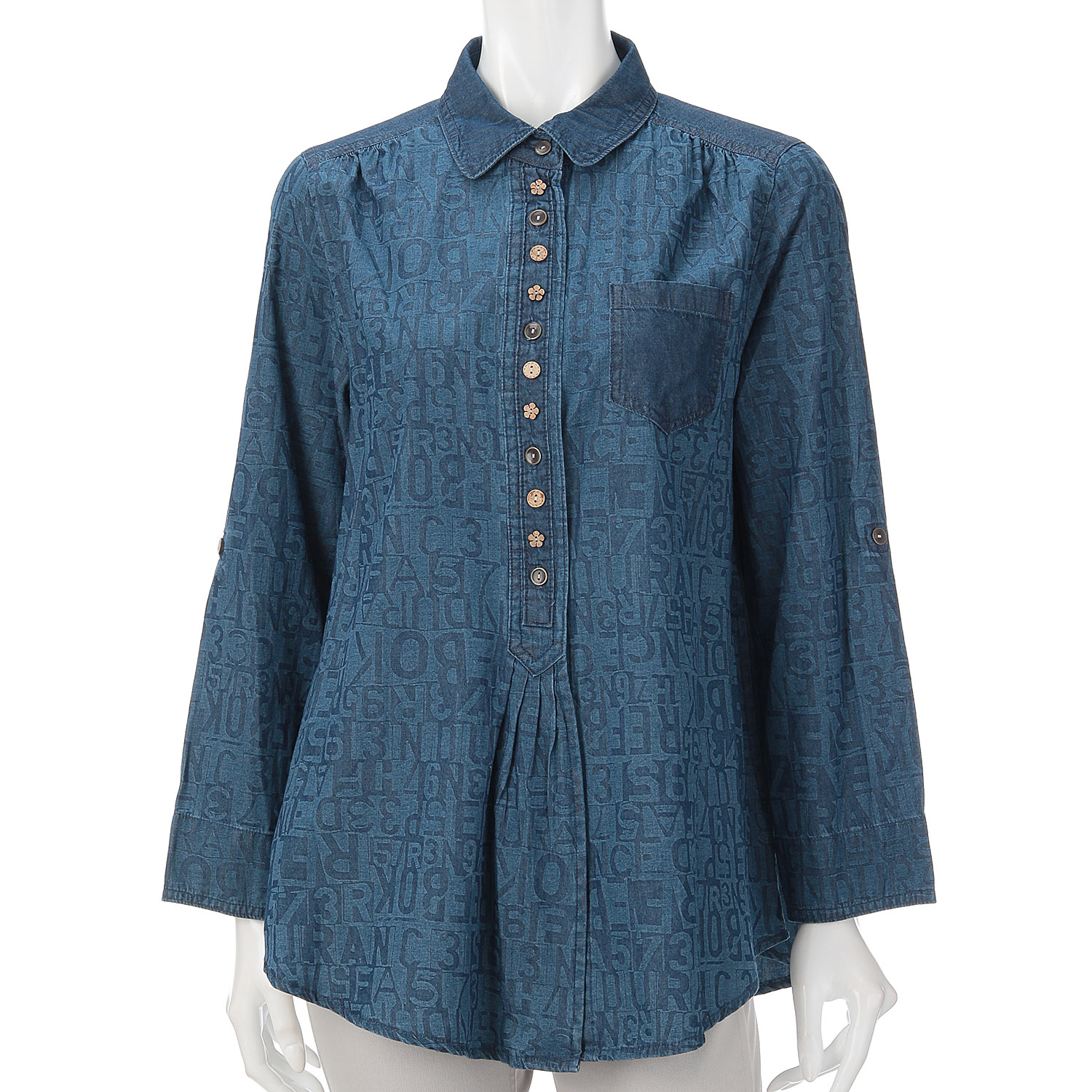 デニムプリントブラウス - 画像4